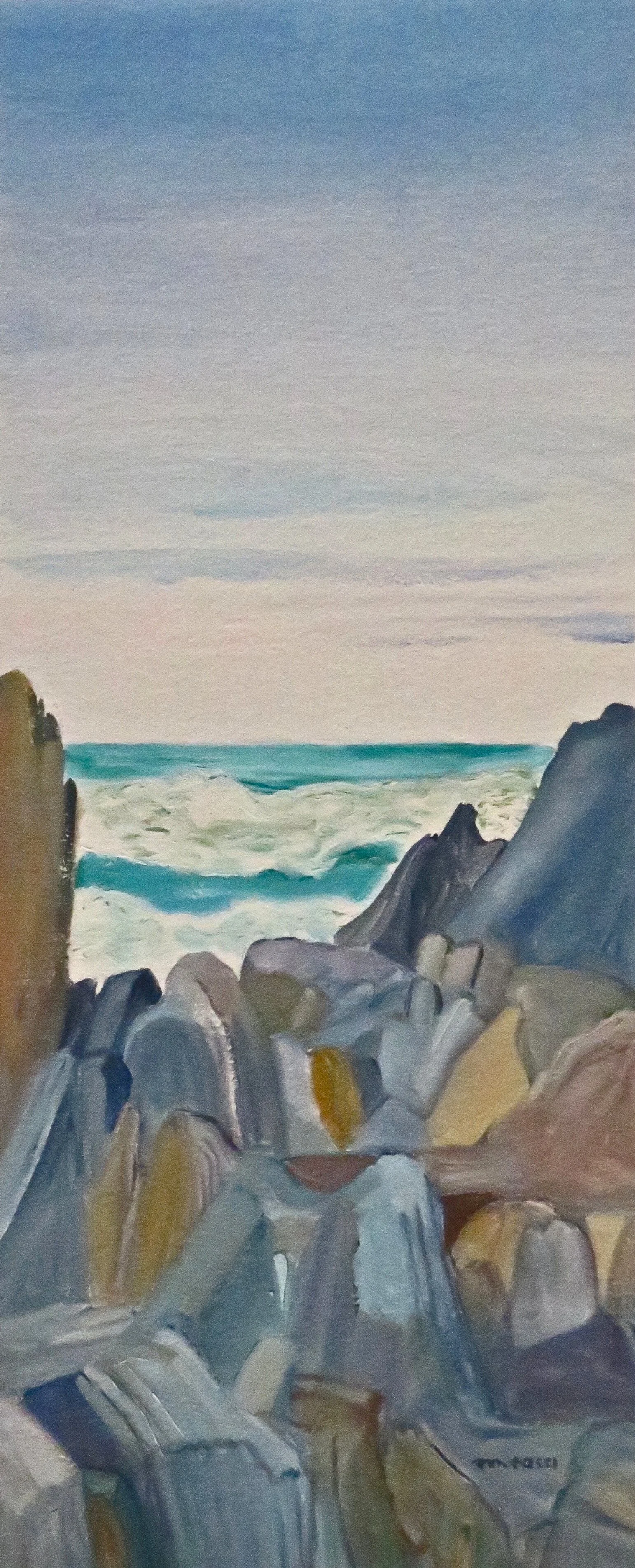 ROUGH WAVES
21 1/4 h x 9" w; oil on gessoed paper; 2025