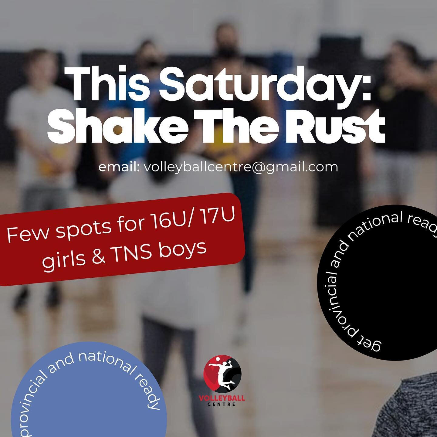 We still have a few spots for 16U/17U girls &amp; TNS boys at our Shake the Rust tournament happening THIS Saturday! Get provincials and nationals ready through our series of competitions happening over the month of April and May.