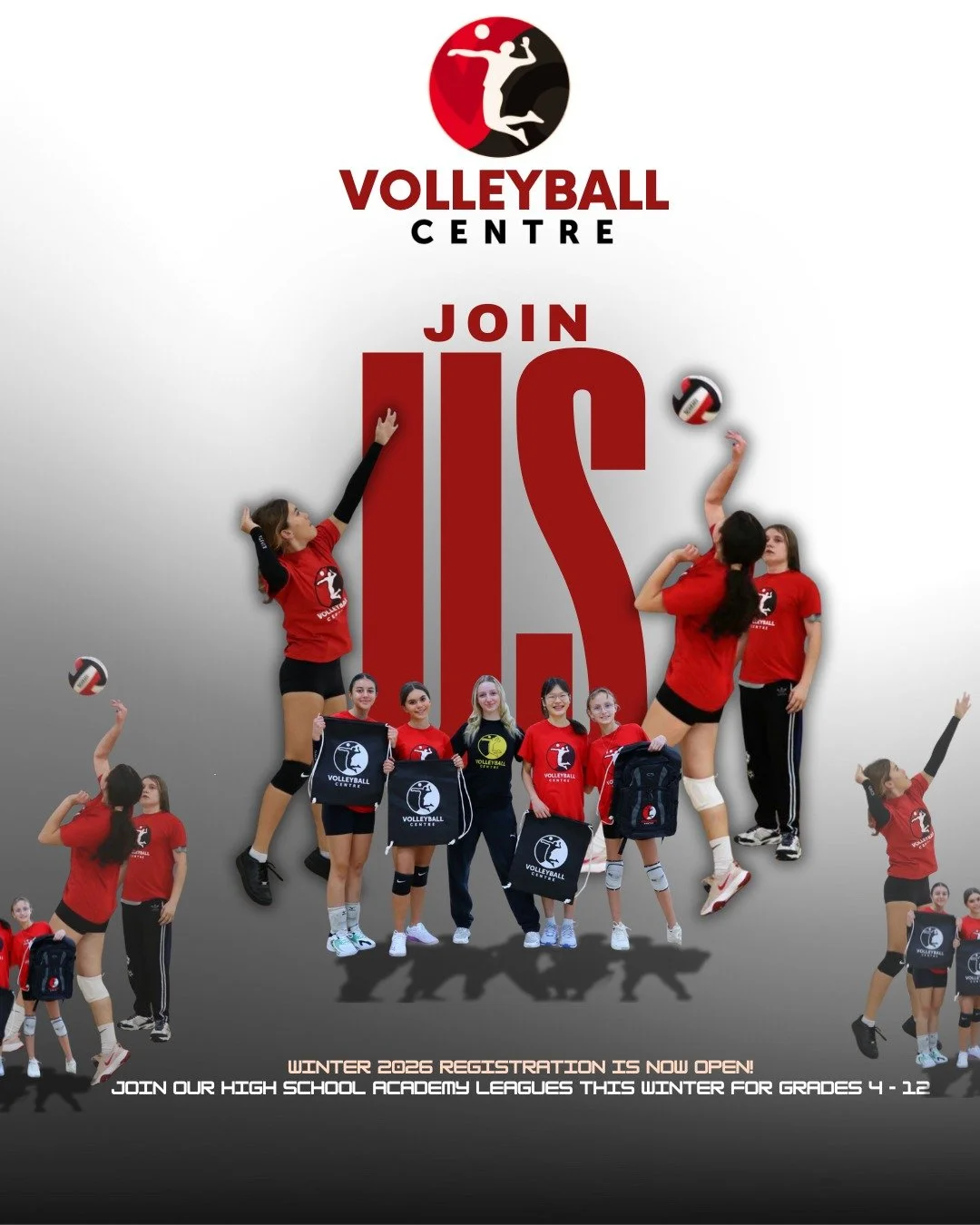 🏐 This Winter, Don&rsquo;t Just Watch&mdash;JOIN US!
Winter 2026 Academy League registration is officially OPEN for Grades 4&ndash;12!
Train with passion, play with confidence, and grow with a community that pushes you to be your best.
Spots fill fa