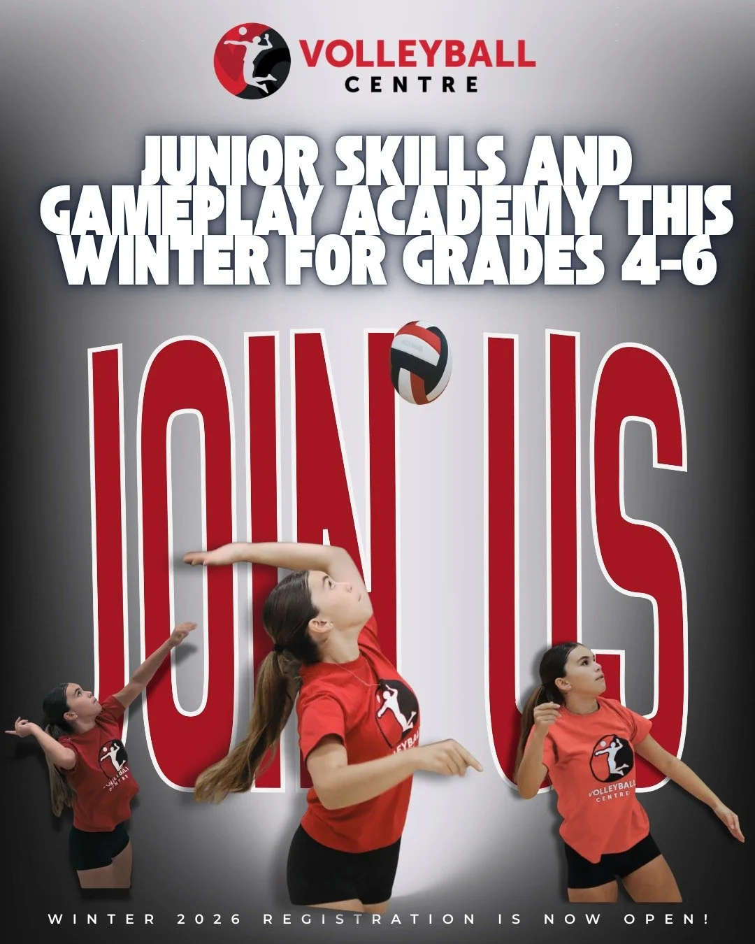 🏐 Big Skills Start Small!
Our Junior Skills &amp; Gameplay Academy is back this Winter 2026 for Grades 4&ndash;6 ❄️
Athletes learn the fundamentals, build confidence, and fall in love with the game&mdash;all in a supportive, high-energy environment.