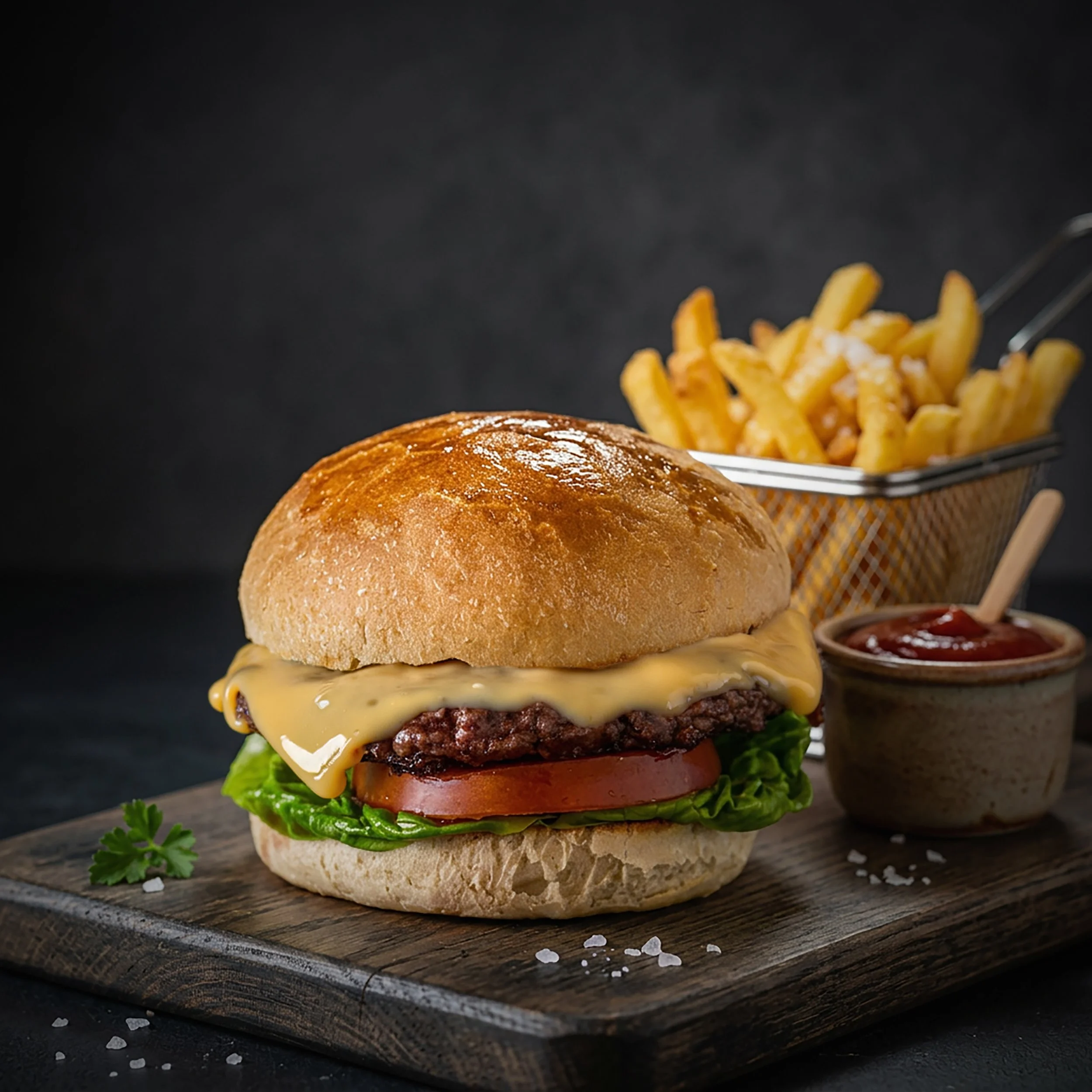 Pub food shoot for cheese Burger 