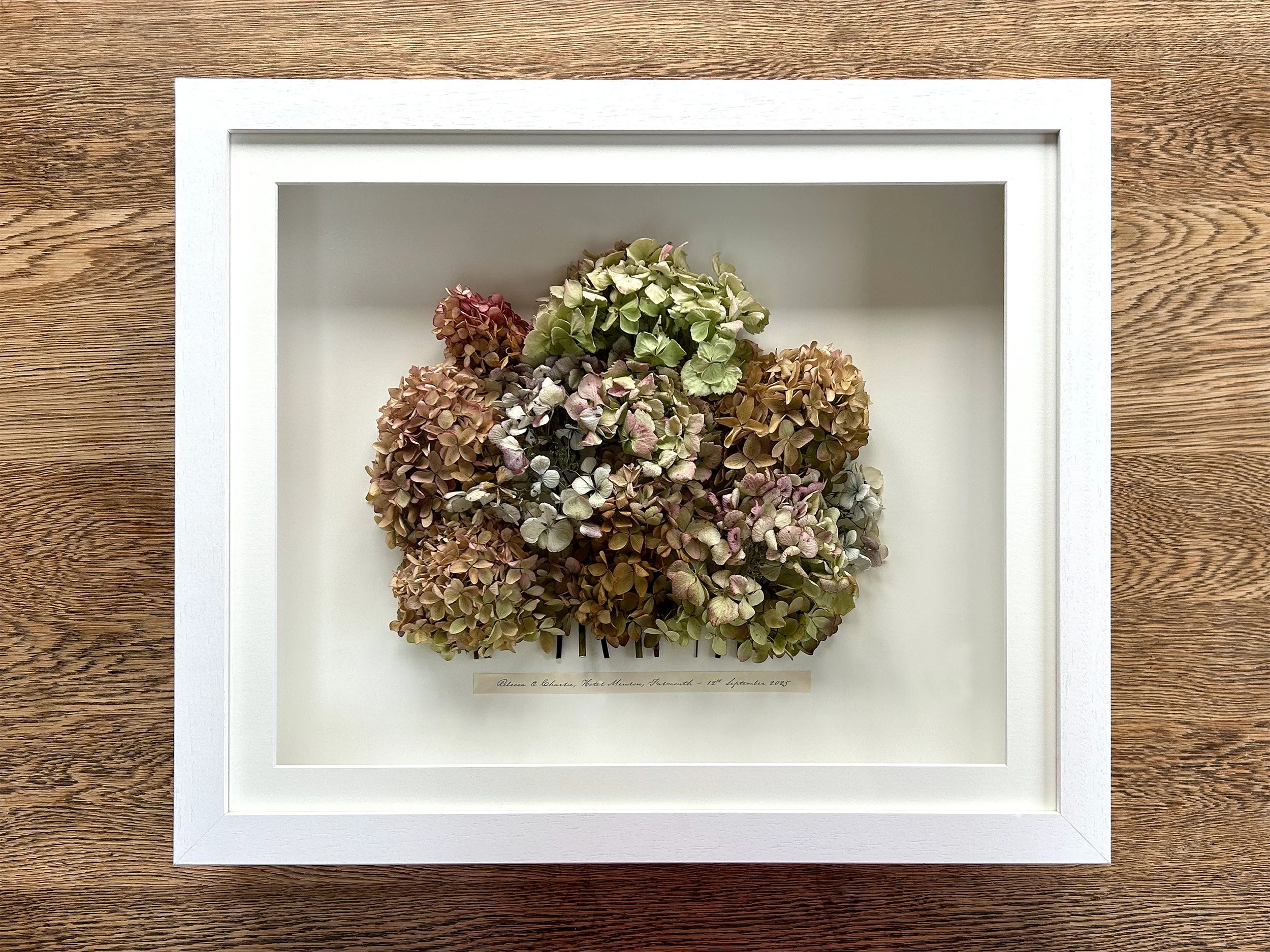 Shadow-box wedding bouquet preservation - Lydia Florence