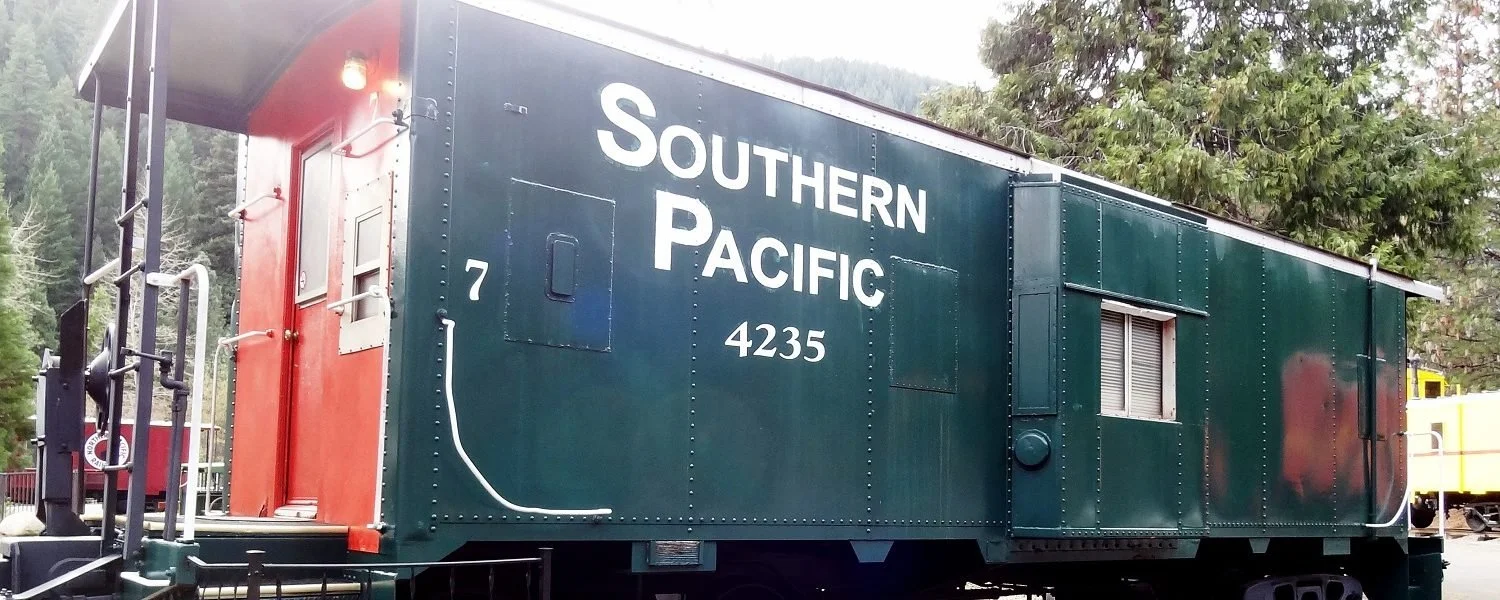 Exterior of # 7 Southern Pacific caboose.
