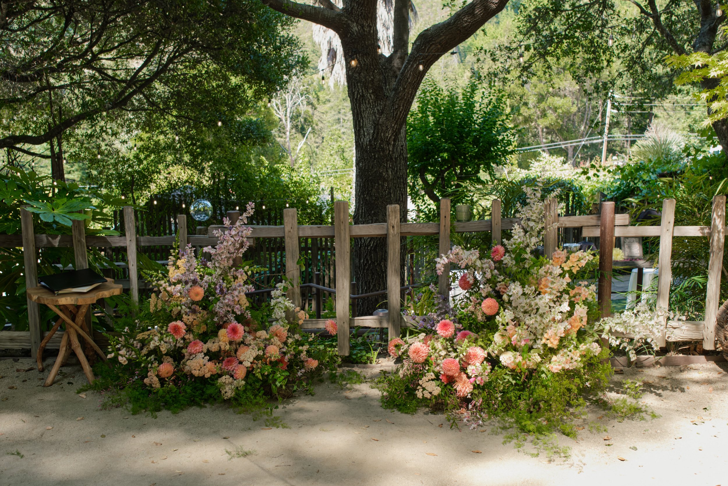 ceremony floral moment with local Santa Cruz blooms 