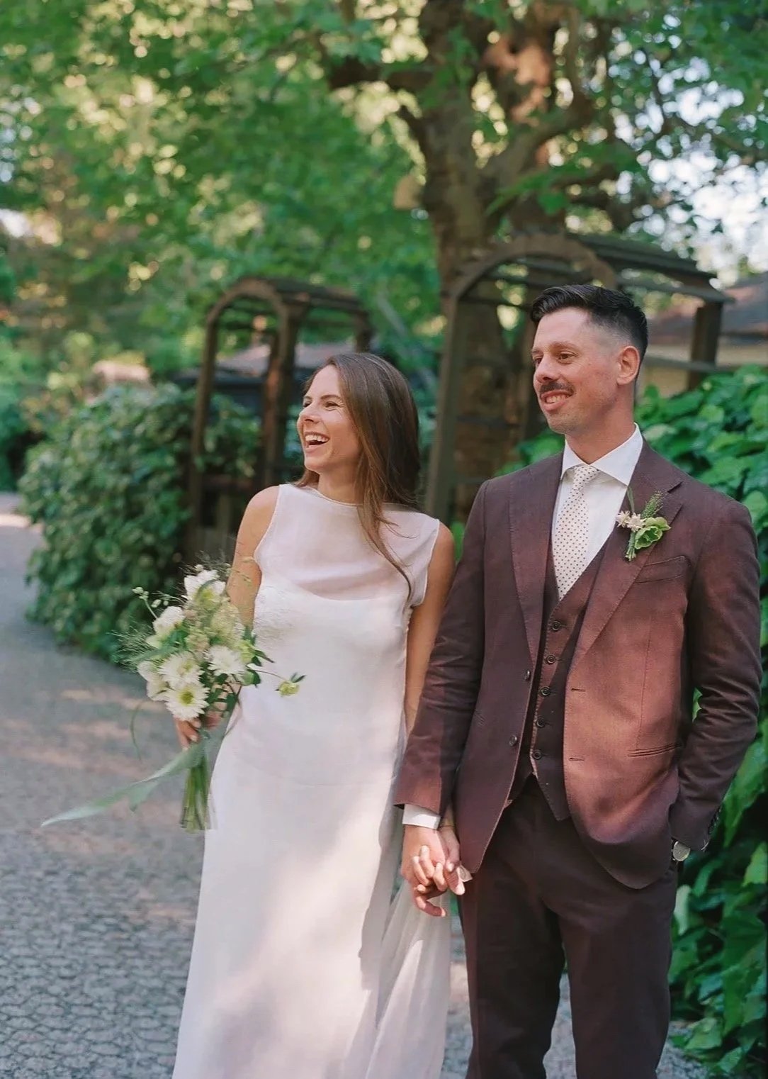 bride and groom just married