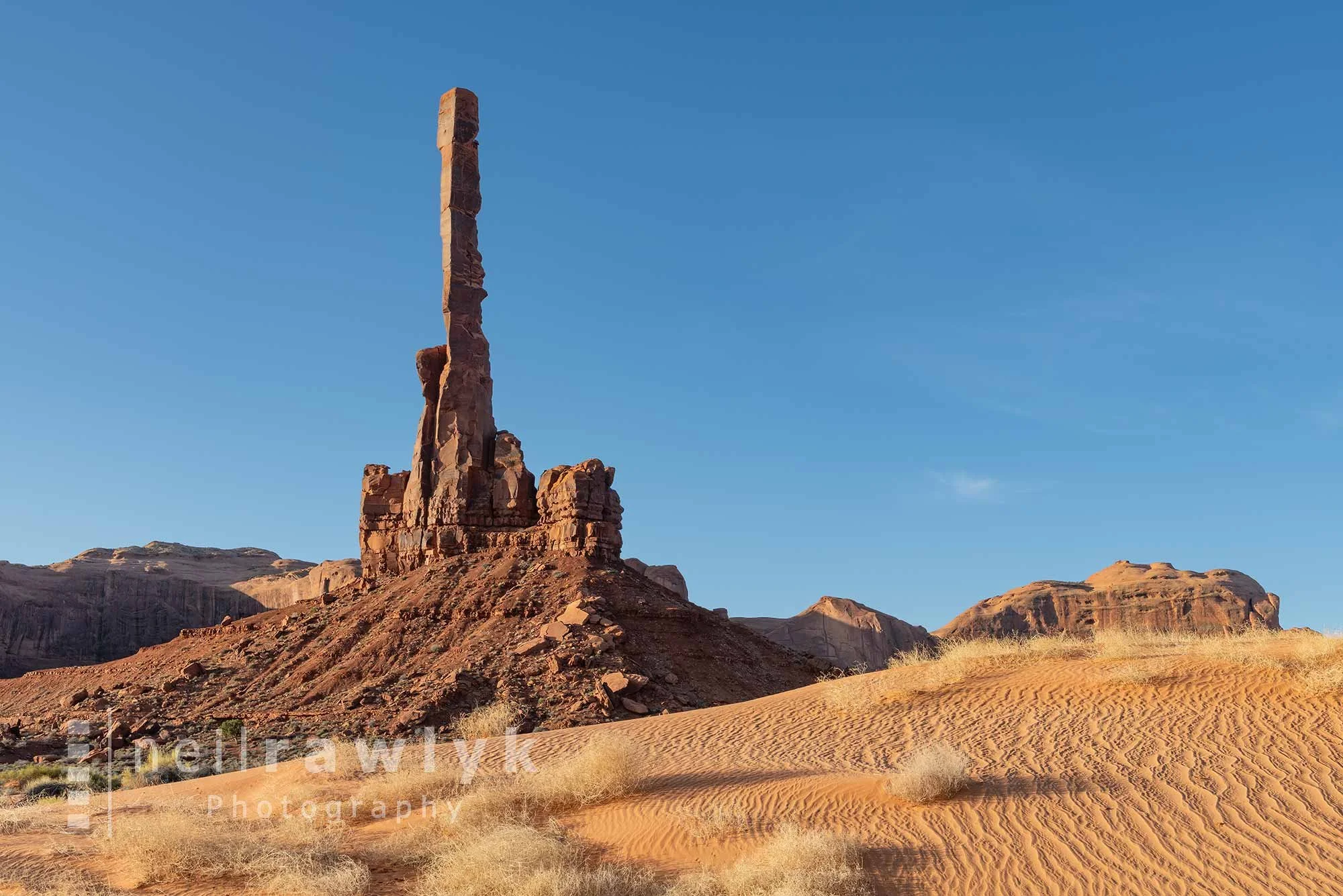 The Totem Pole rock formation in Monument Valley