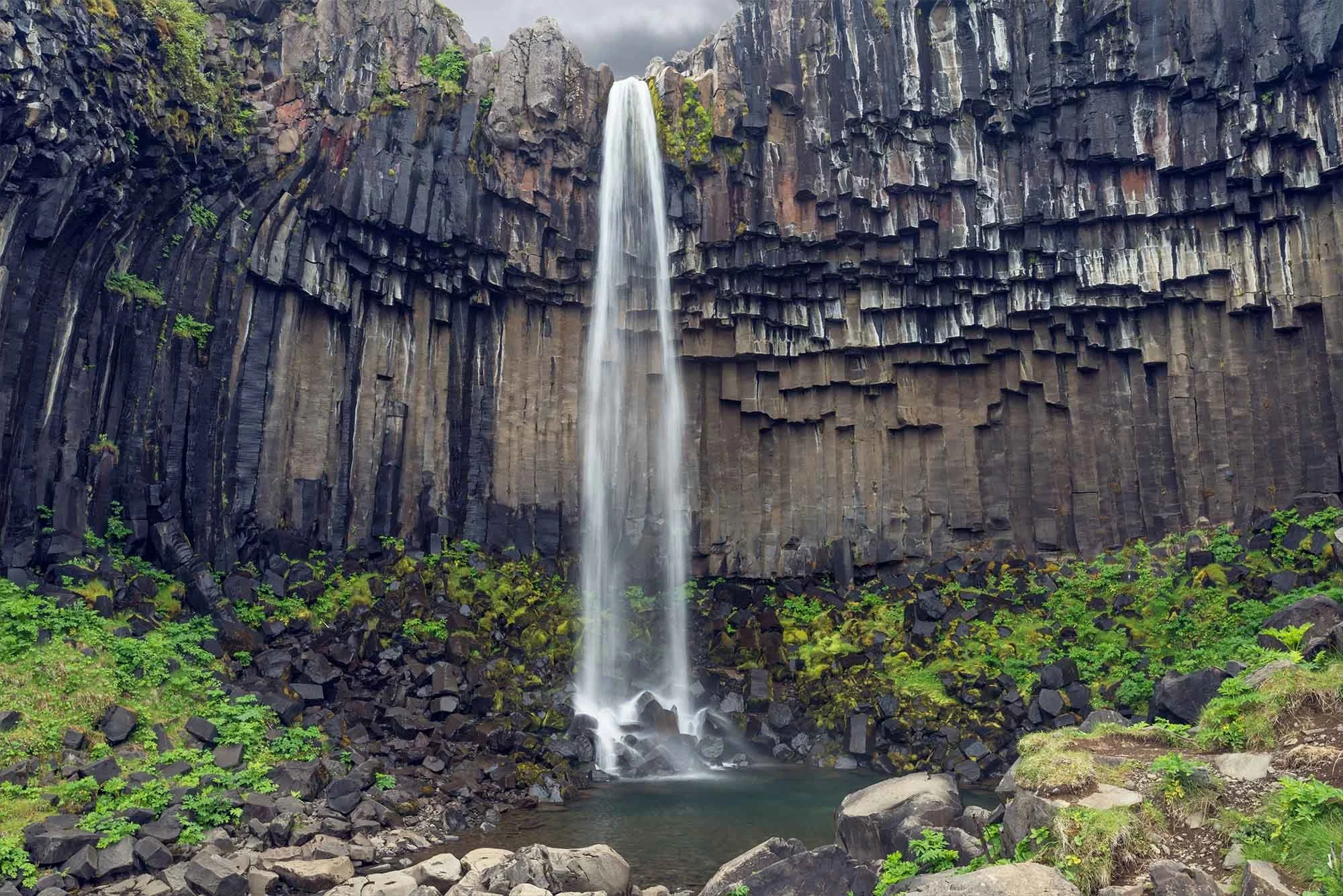 A Photograph of Svartifoss Waterfall in Iceland