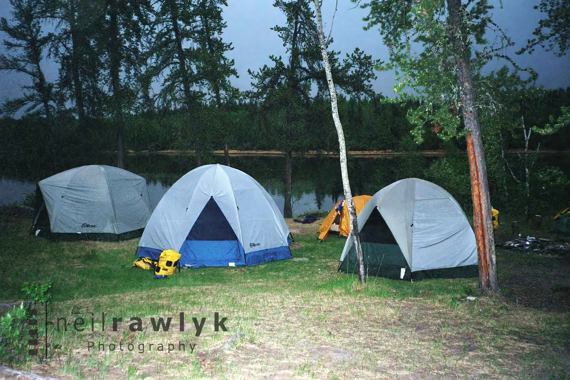Camp one tents along the Clearwater River