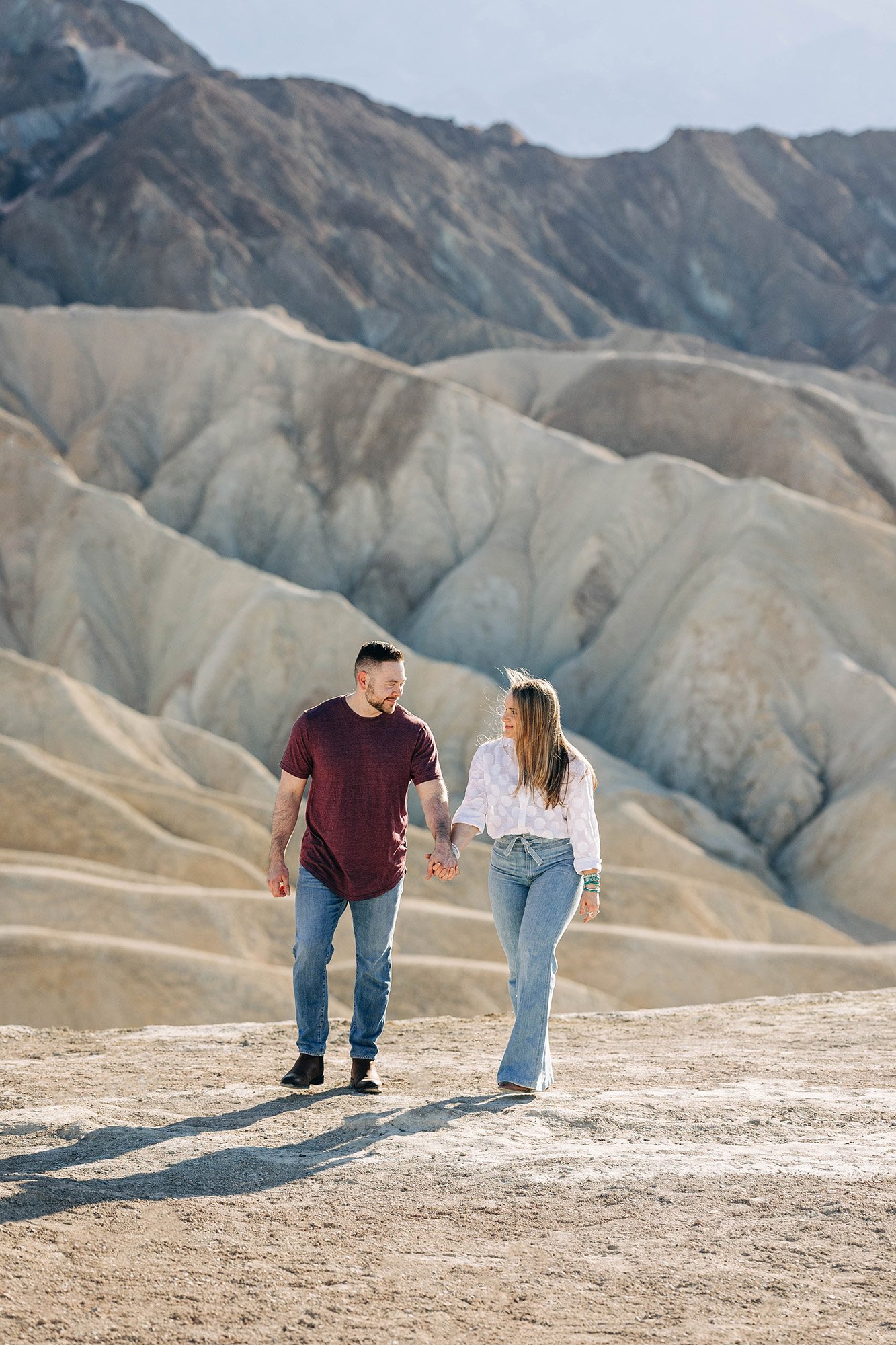 Aly and Alex take a walk in Death Valley National Park.