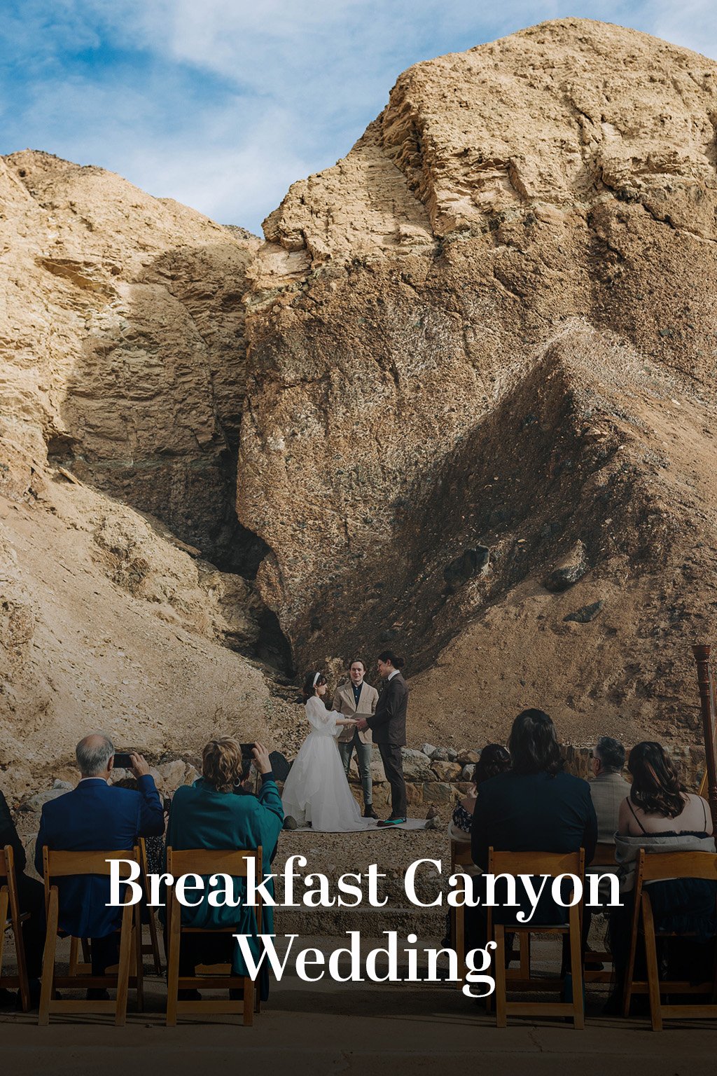 An image of a wedding with the text "Breakfast Canyon Wedding"