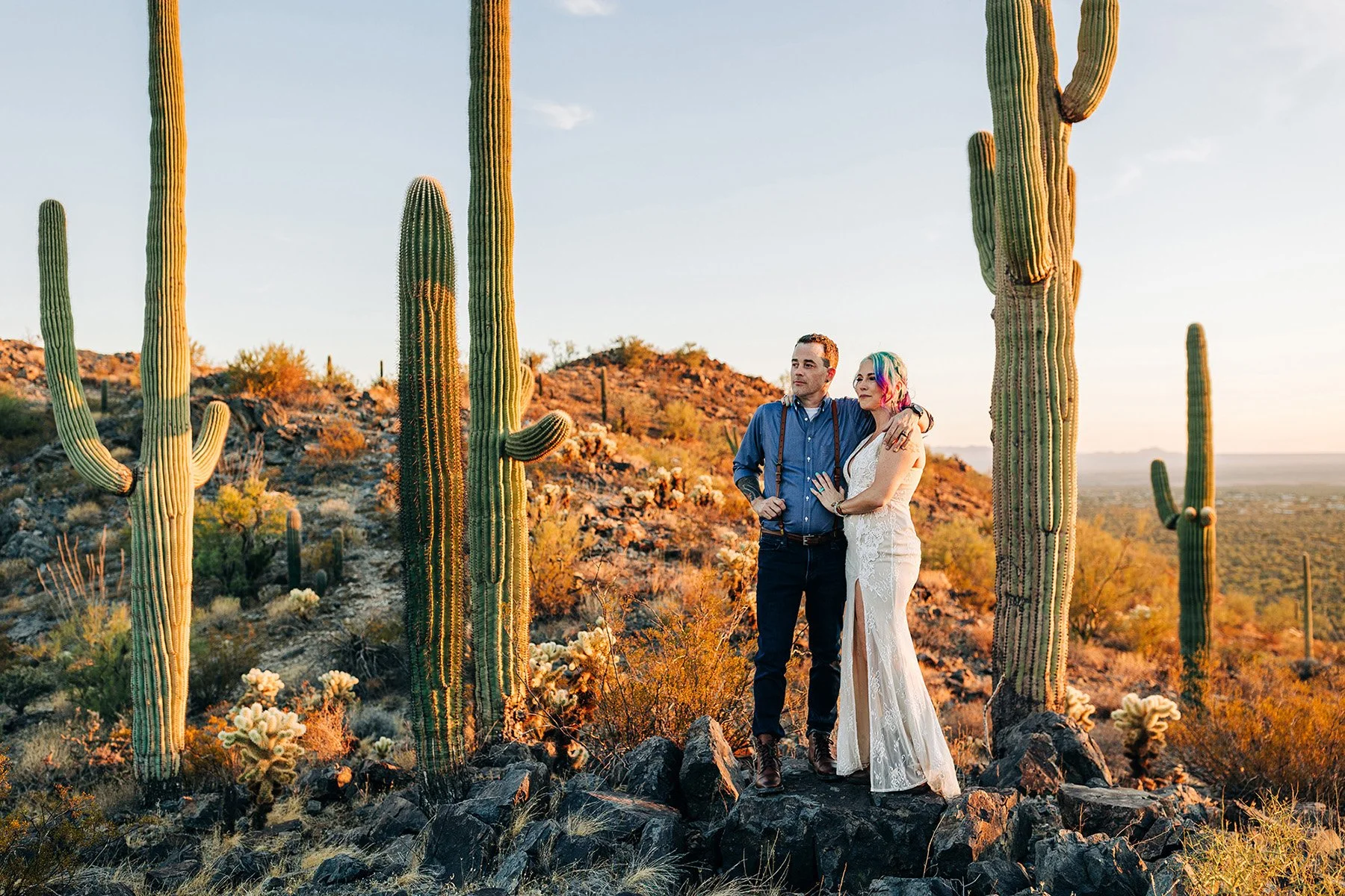 Saguaro National Park Elopement: Murals, Cacti &amp; Sus Picnic Area