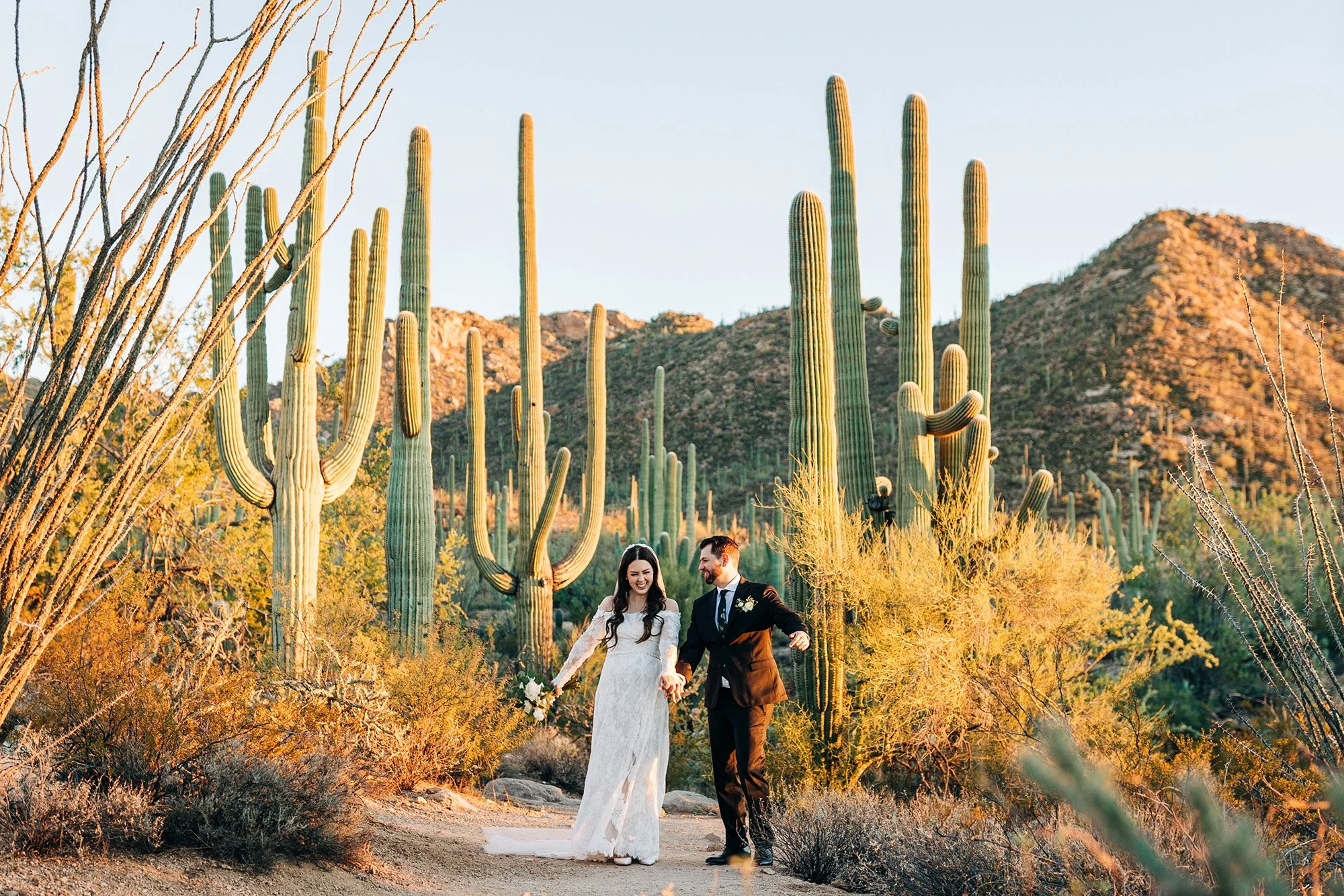 Emotional, Intimate Religious Wedding in Saguaro National Park