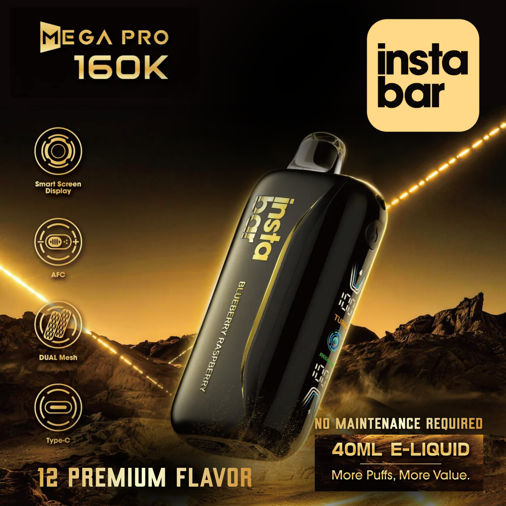Insta Bar Mega Pro 160K Disposable - 40ml