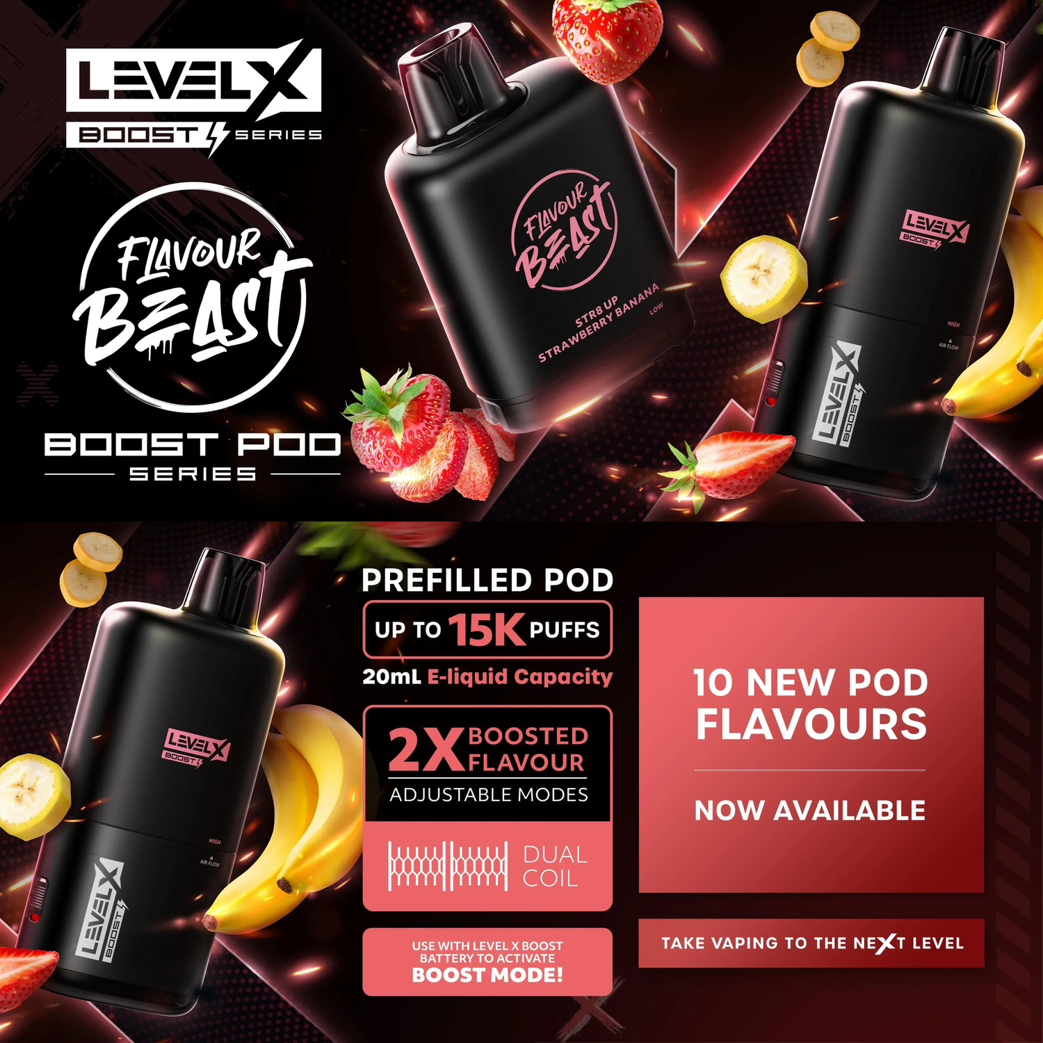 Flavour Beast Level X Boost - Pods  EXETER VAPE