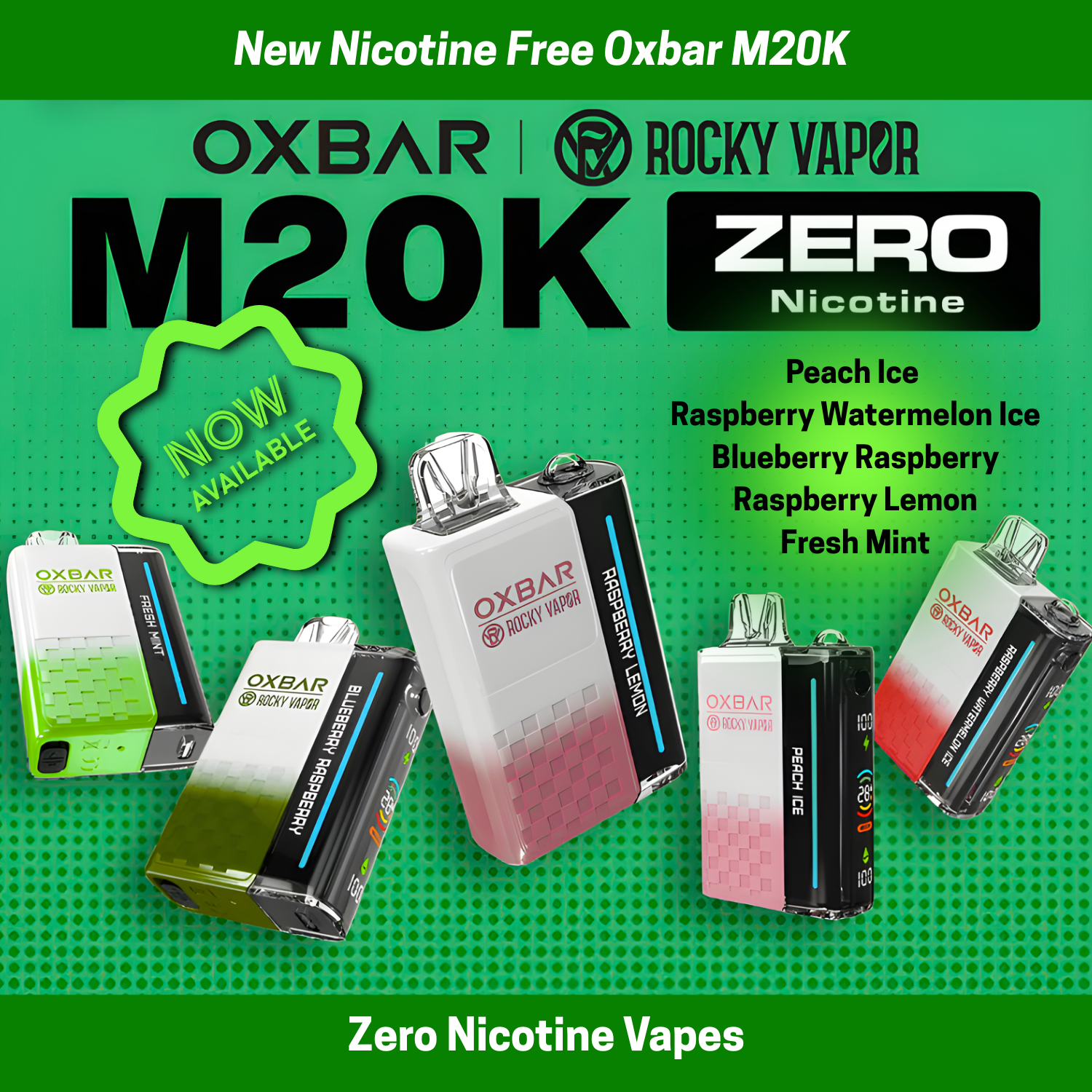 Rocky Vapor Oxbar M20K - Nicotine Free  EXETER VAPE