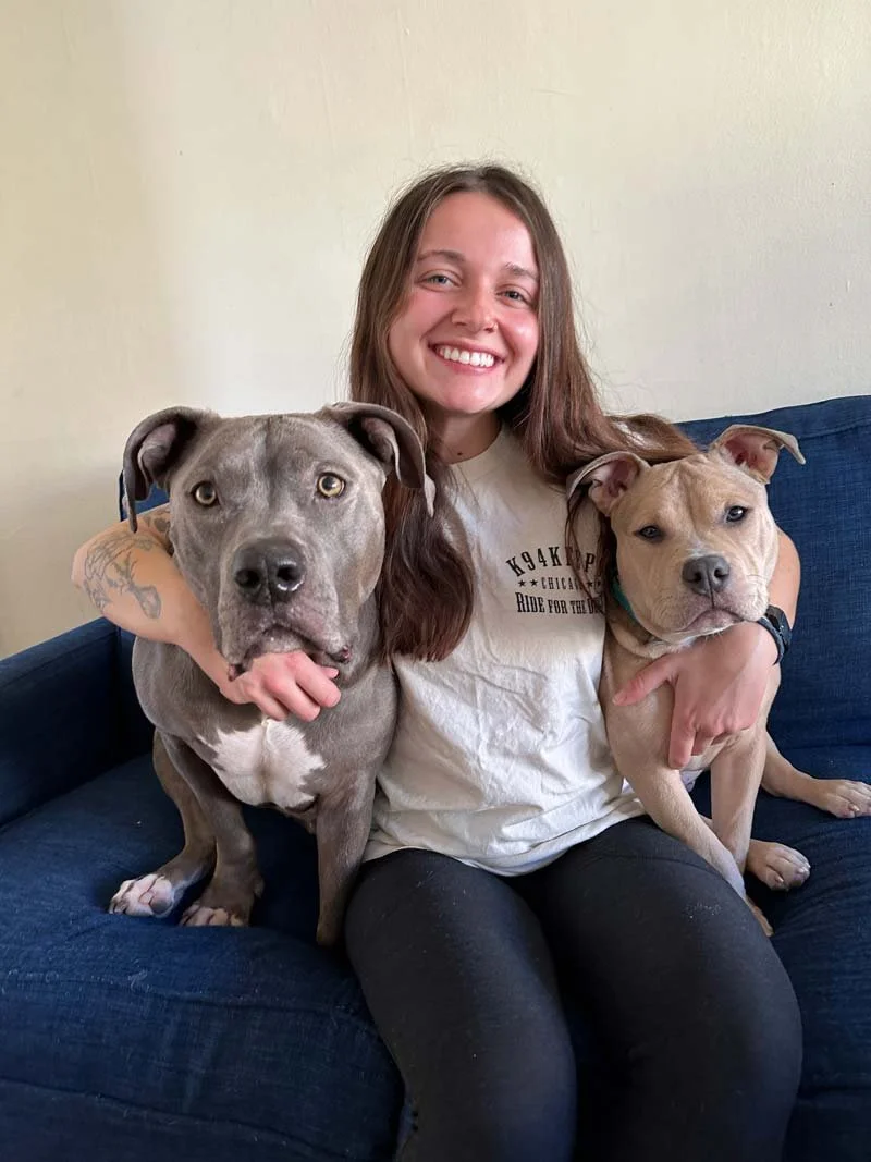 Jess Kupsik and her two dogs