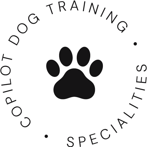 List of behavioral dog training specialties offered by Copilot Dog Training in Chicago, including reactivity and puppy socialization.