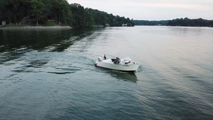 Sunset cruise in the Chris Craft.  #chriscraft #smithmountainlake