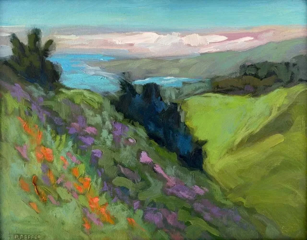 Tamalpais Coastal Trail, oil on panel, 9 x 11 inches