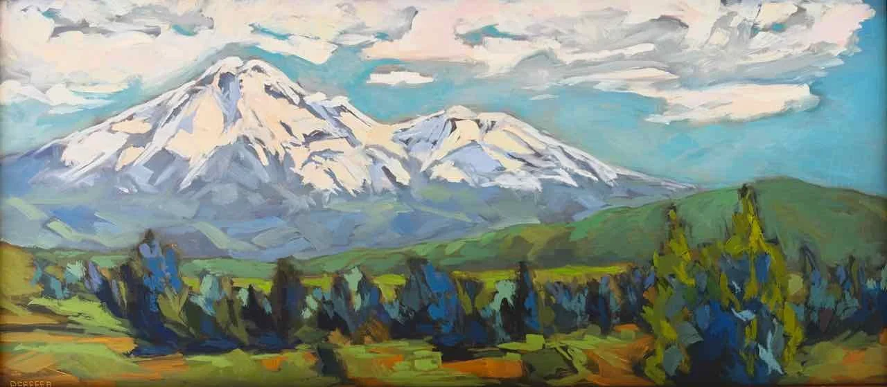Shasta Glory, oil on panel, 10 x 22 inches