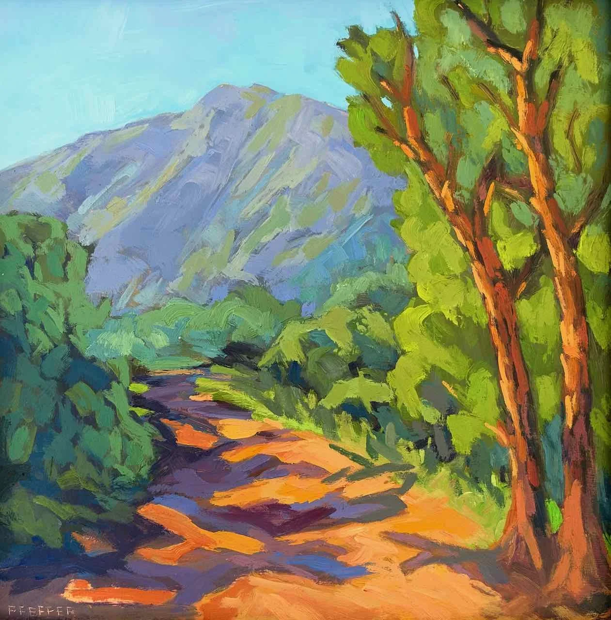 Hiking to Tamalpais, oil on panel,   12 x 12 inches