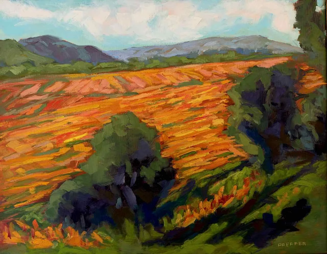 Autumn Dry Creek, oil on panel, 11 x 14 inches