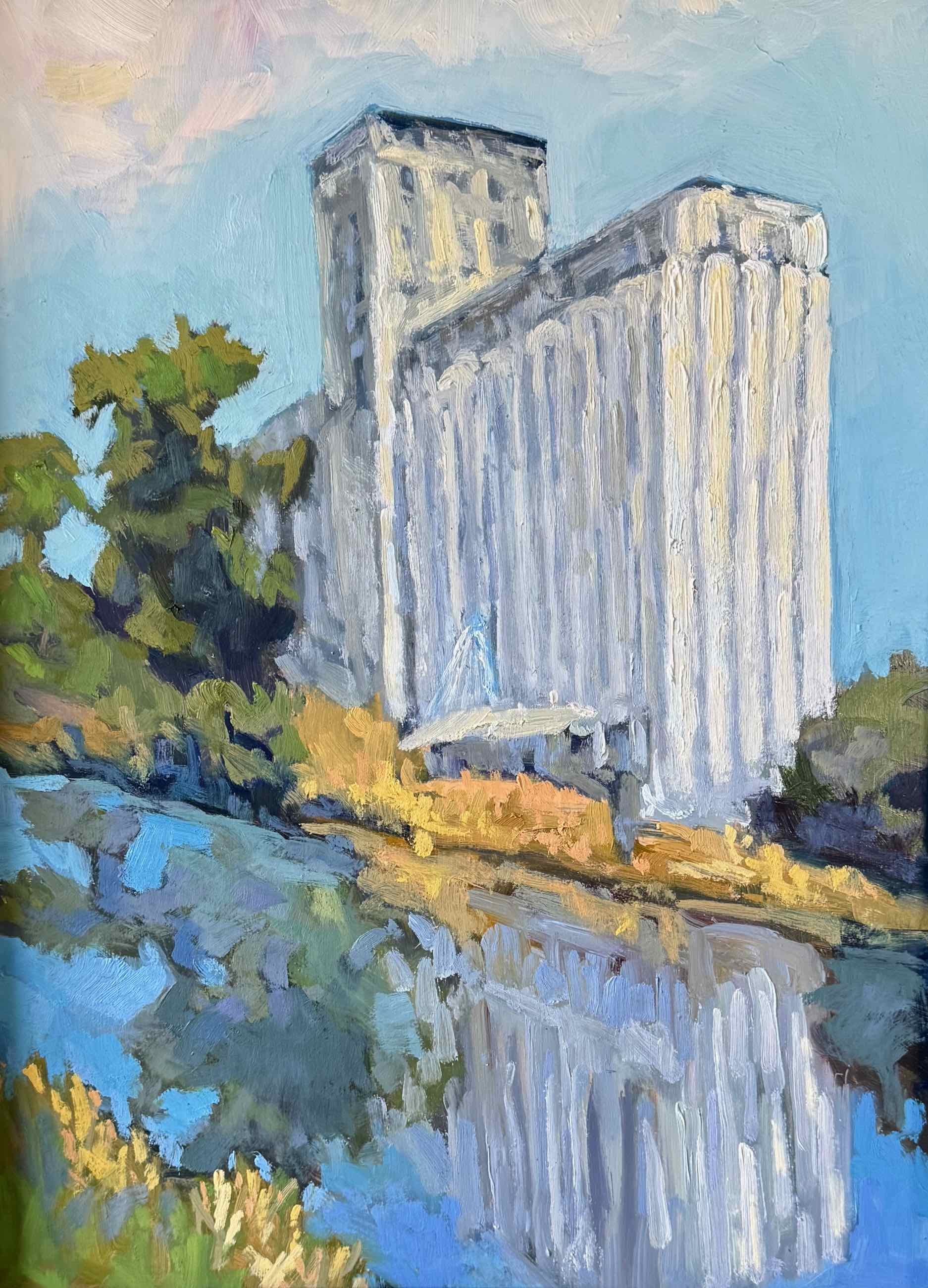 Petaluma Granery, oil on panel, 11 x 11 inches