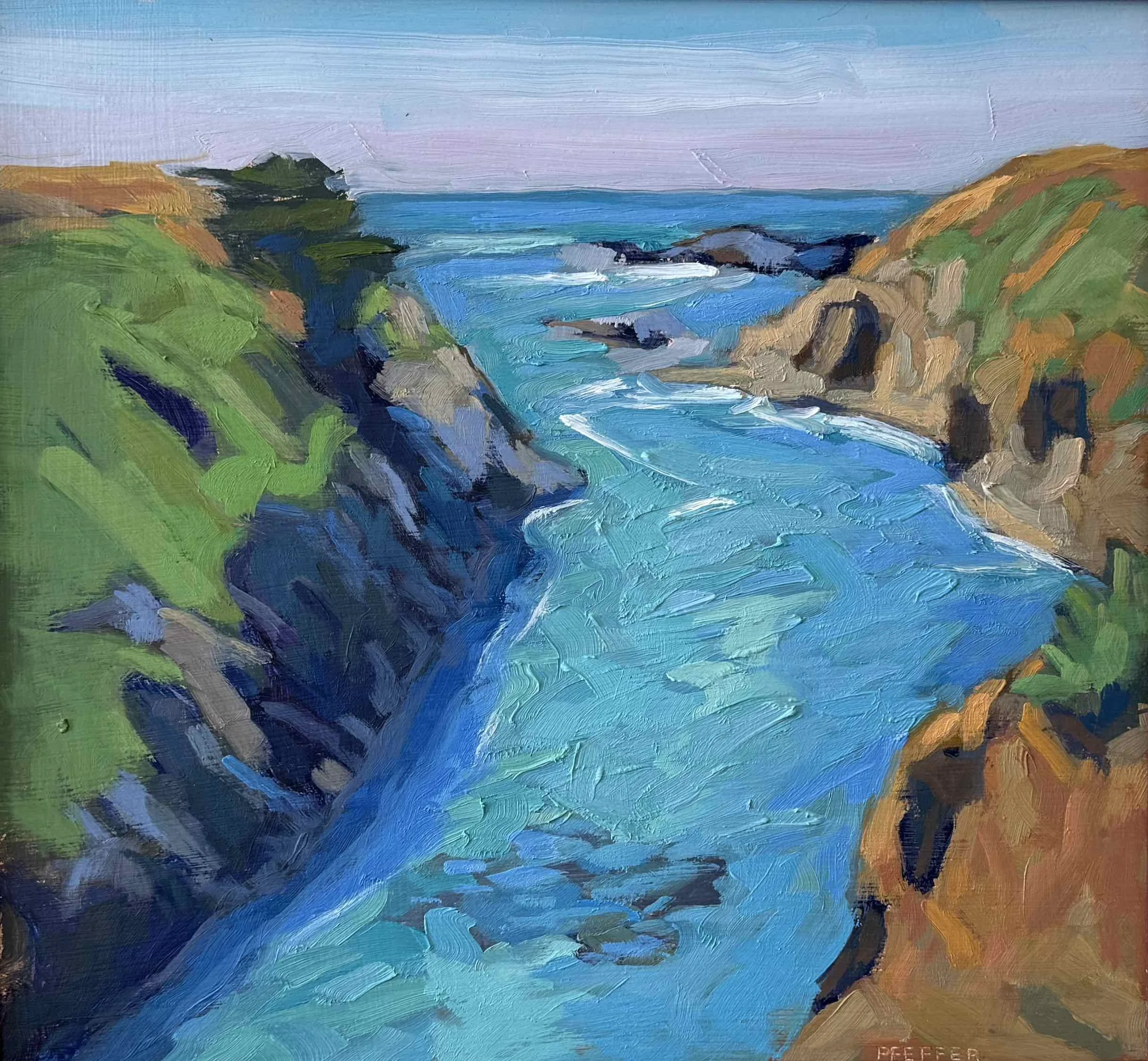 Mendocino Headlands  9x9 Oil on panel