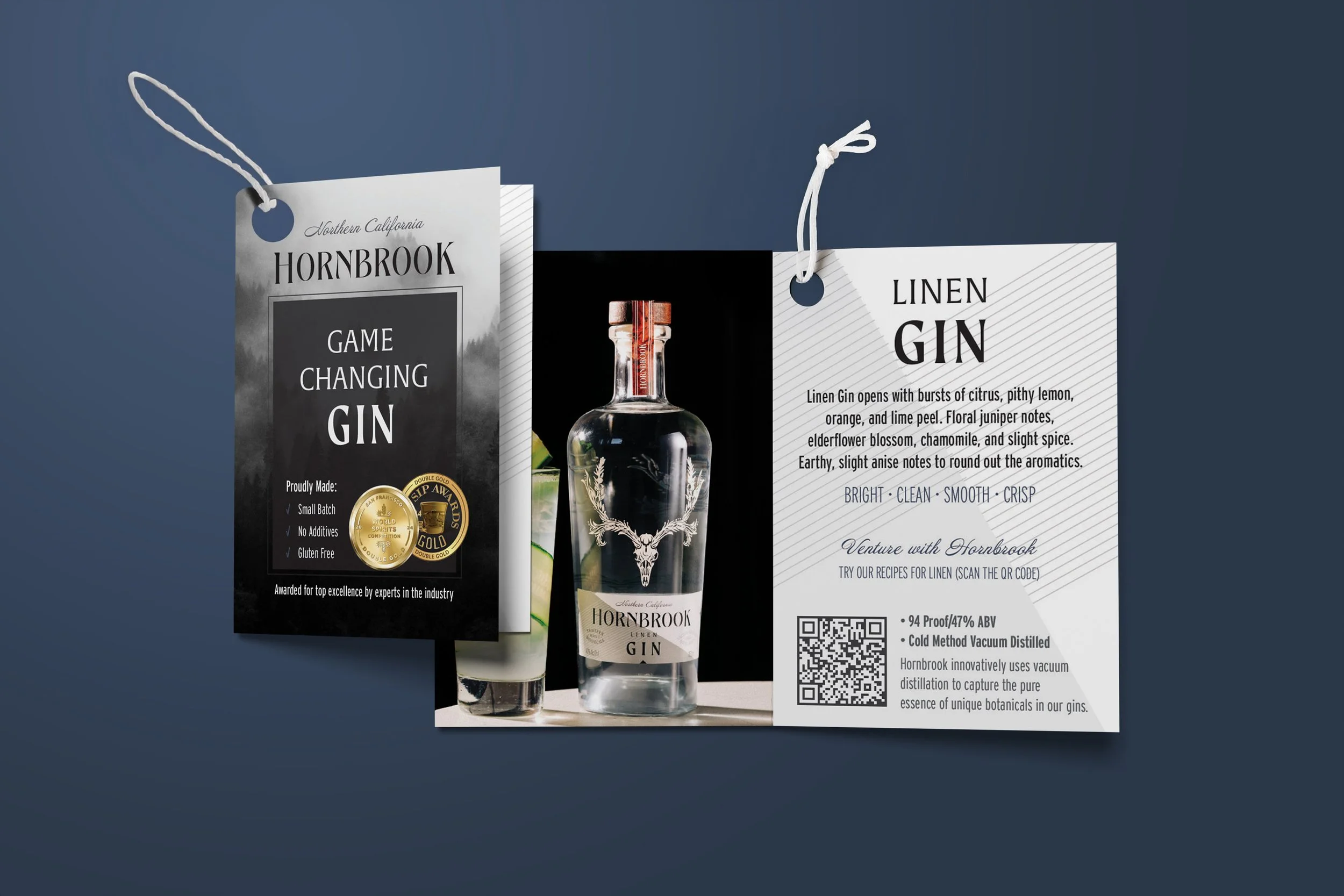 Hornbrook Gin necker tag design concept