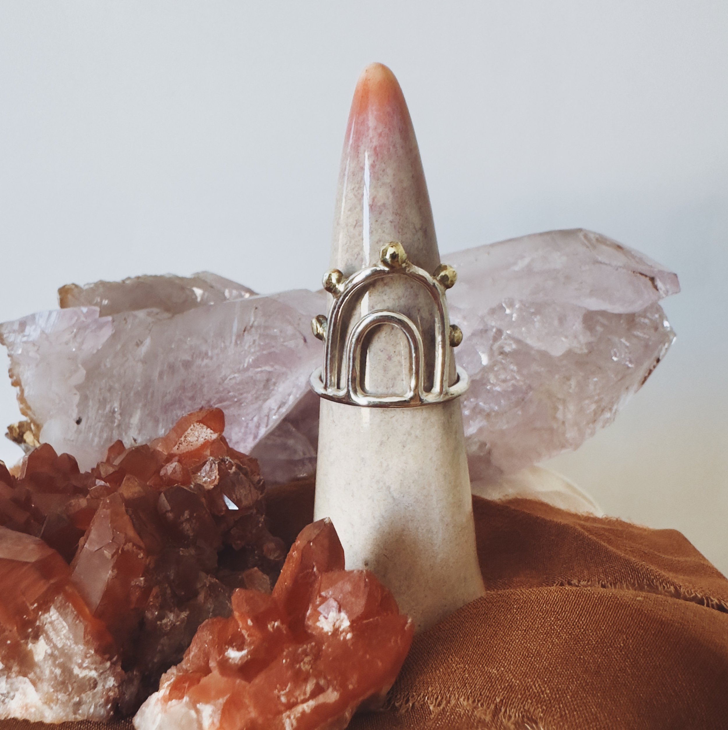 Brass and Sterling Silver Arch Ring