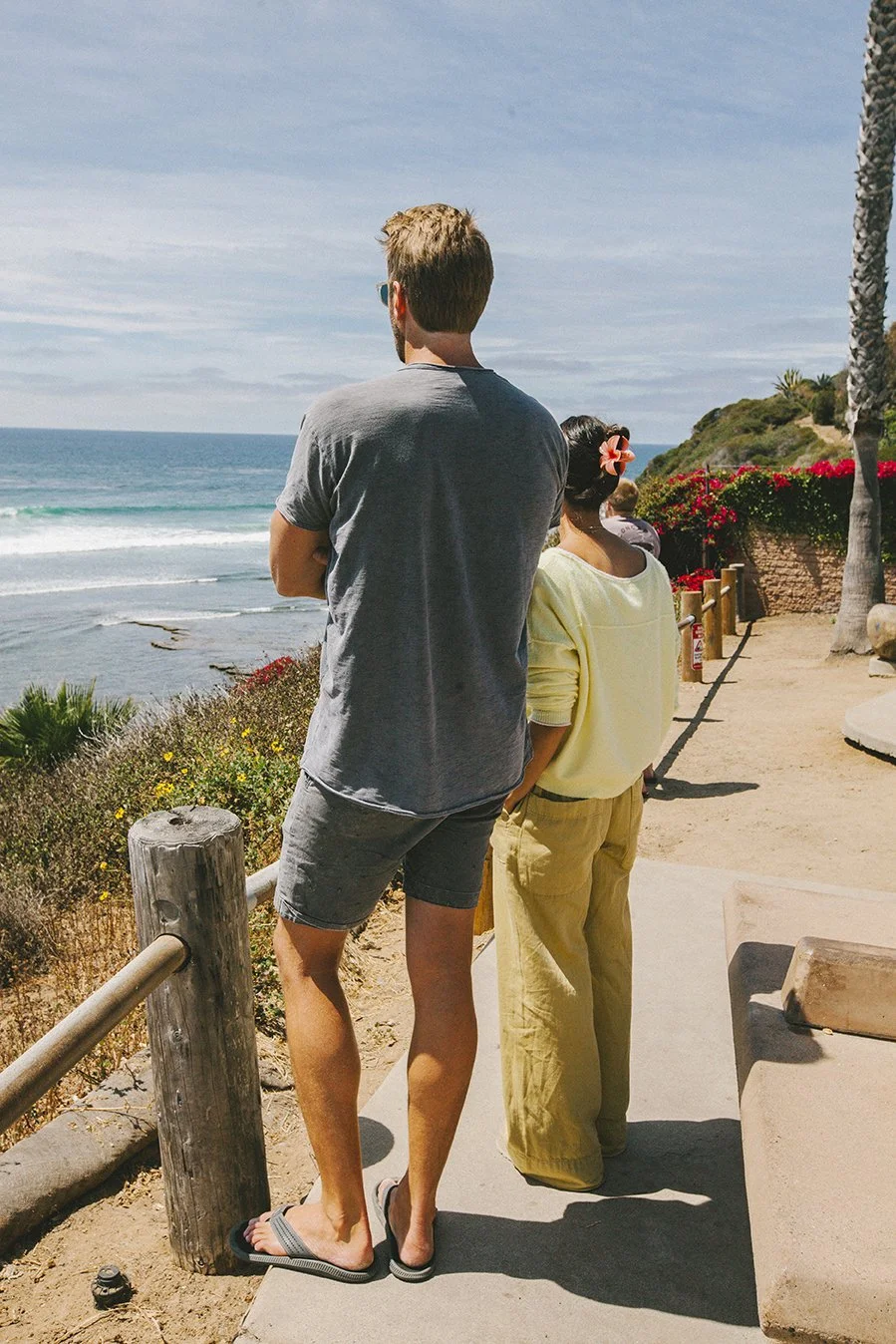 Couple enjoy view of Swamis, April 2026