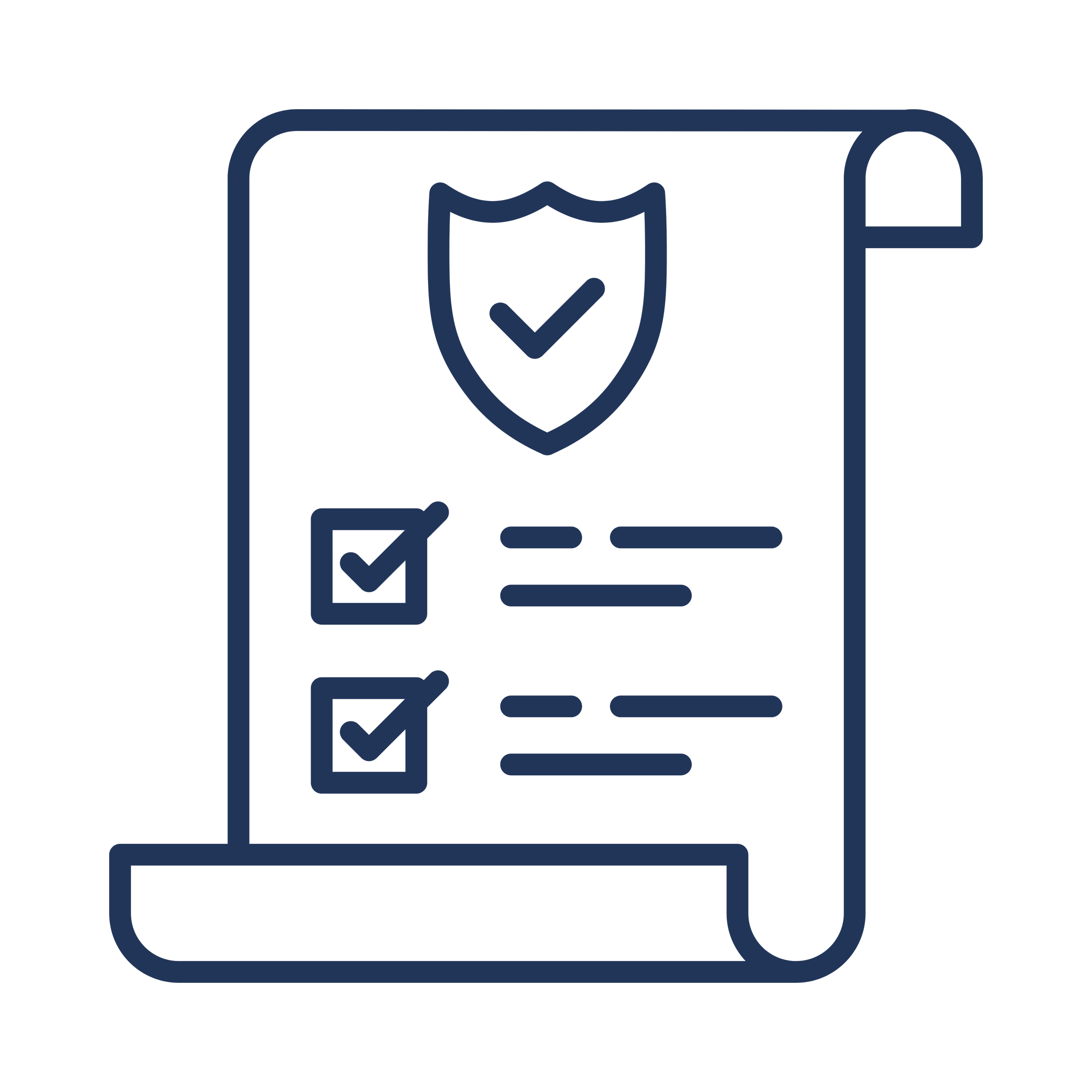 Checklist with shield