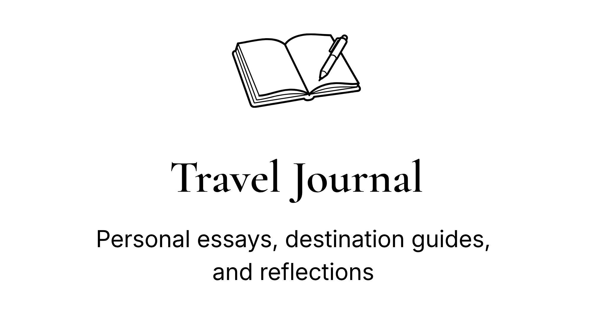 Black and white line drawing of an open book with a pen resting on it.