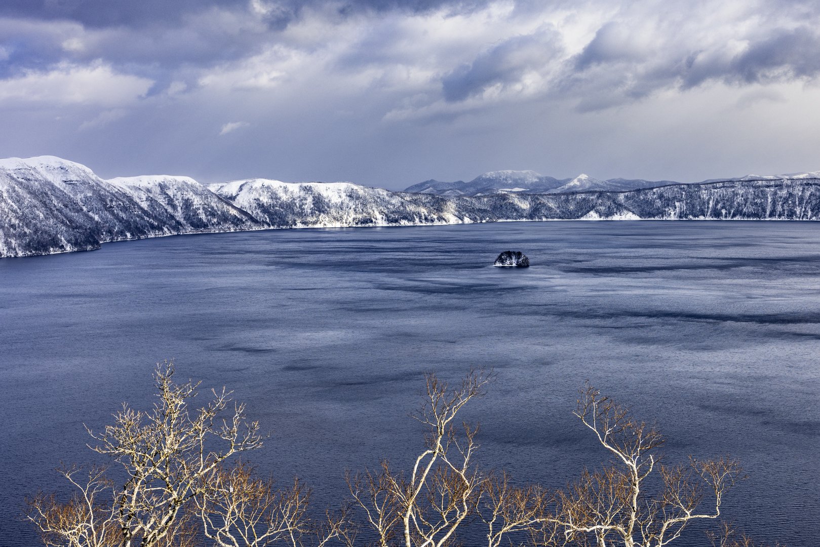 Top of mountain in lake