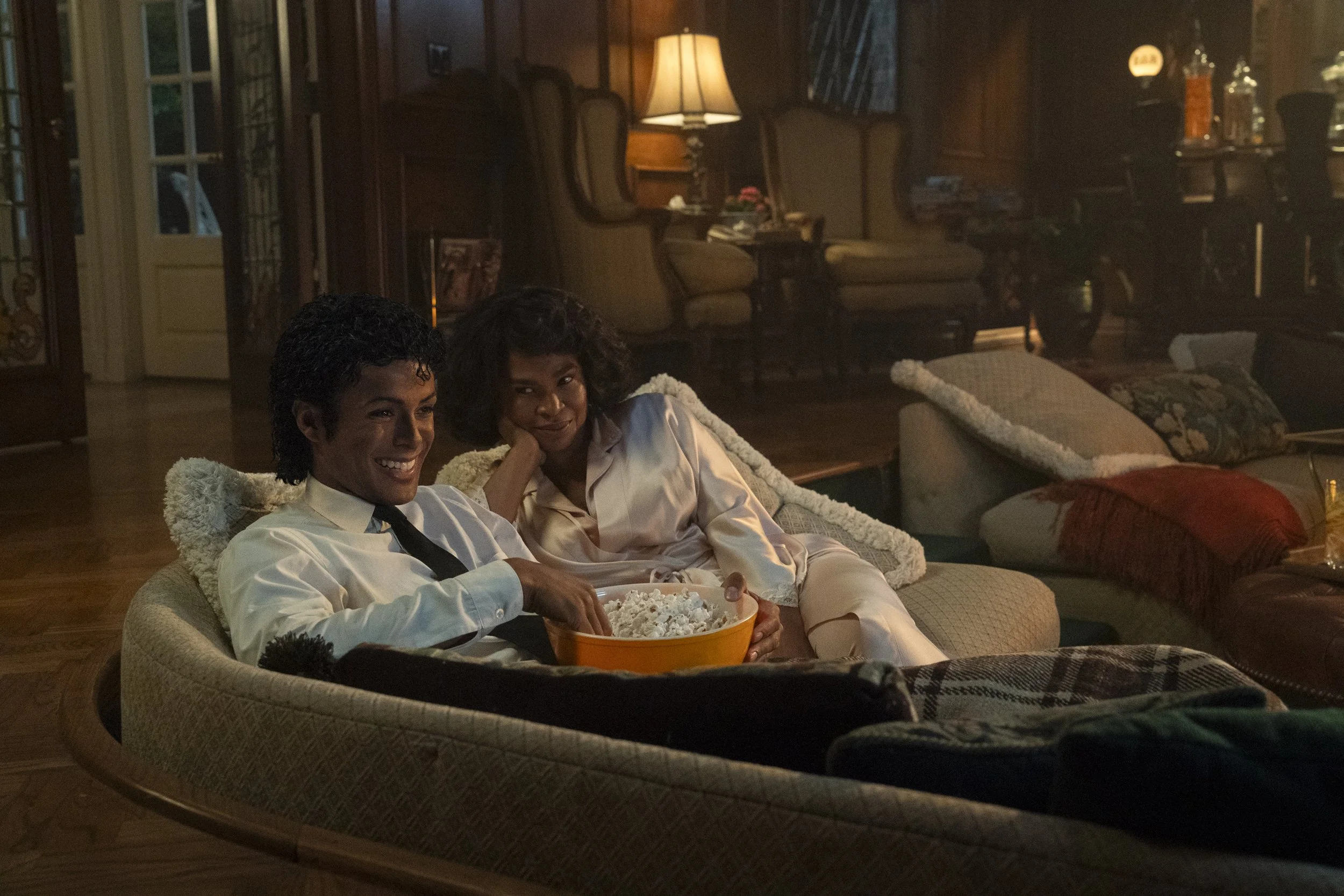  Jaafar Jackson as Michael Jackson and Nia Long as Katherine Jackson in  Michael  • Photo Credit: Hilary Bronwyn Gayle / Lionsgate 