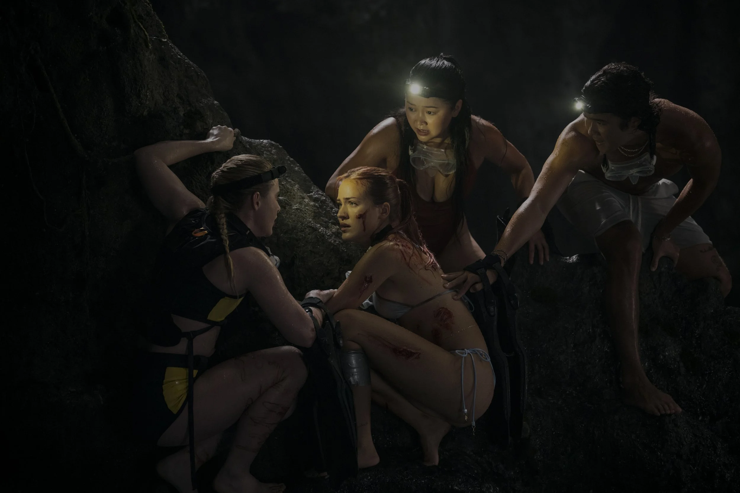  Gavin Casalegno as Greg, Tommie Rose as Adrienne, Lana Condor as Max, Kathryn Newton as Sara, and Nico Hiraga as James in  The Devil’s Mouth  (2026). • Photo by Jirathit Saengavut • Courtesy of Amazon MGM Studios 