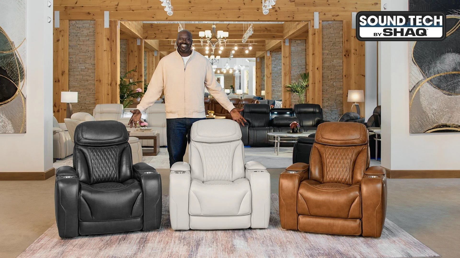 Rooms To Go Expands Sound Tech by Shaq Collection with New Recliner and Sectional Seating