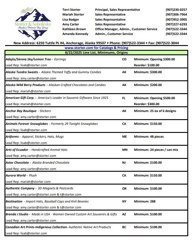 Line List and Show specials 2026