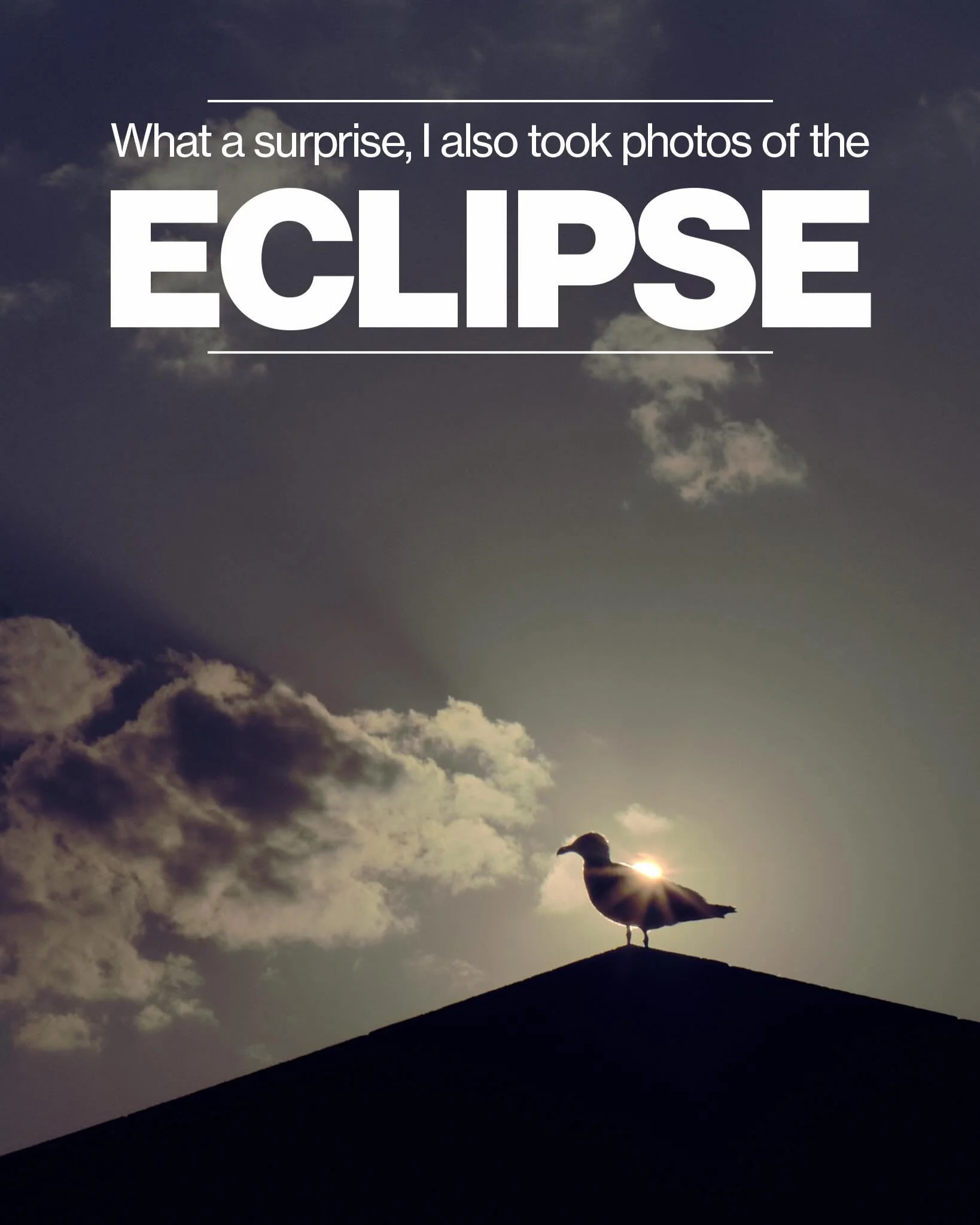 So yep, like everyone else in the country, I took photos of the eclipse today. I wasn&rsquo;t entirely sure I&rsquo;d be able to see it from the house, so I went in to town and figured I&rsquo;d try and get a shot of it over the Cae Ras&hellip; becau