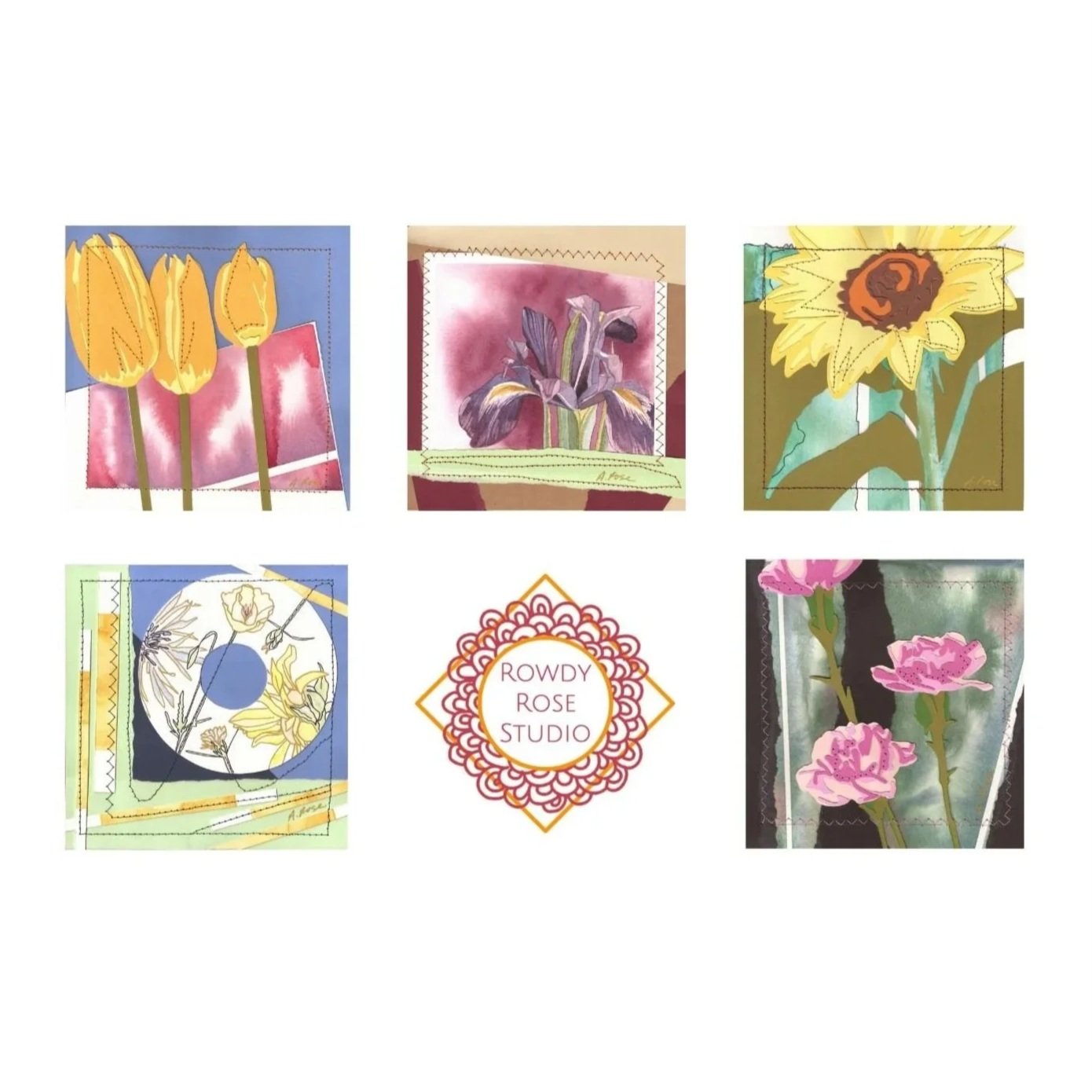 Floral Themed Cards - Set of 5