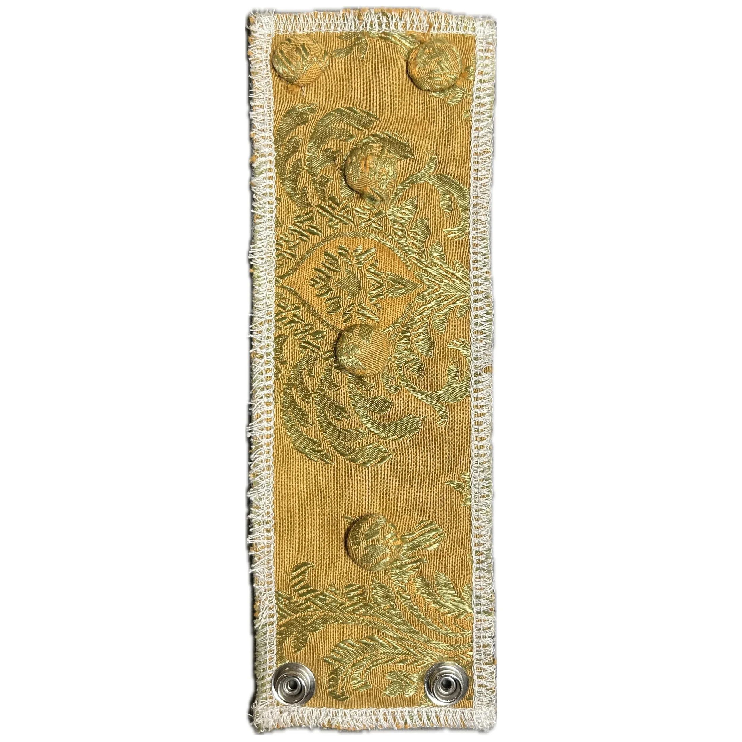 STUDDED AND SPIKED Fabric Studded Cuff Bracelet Yellow Jacquard