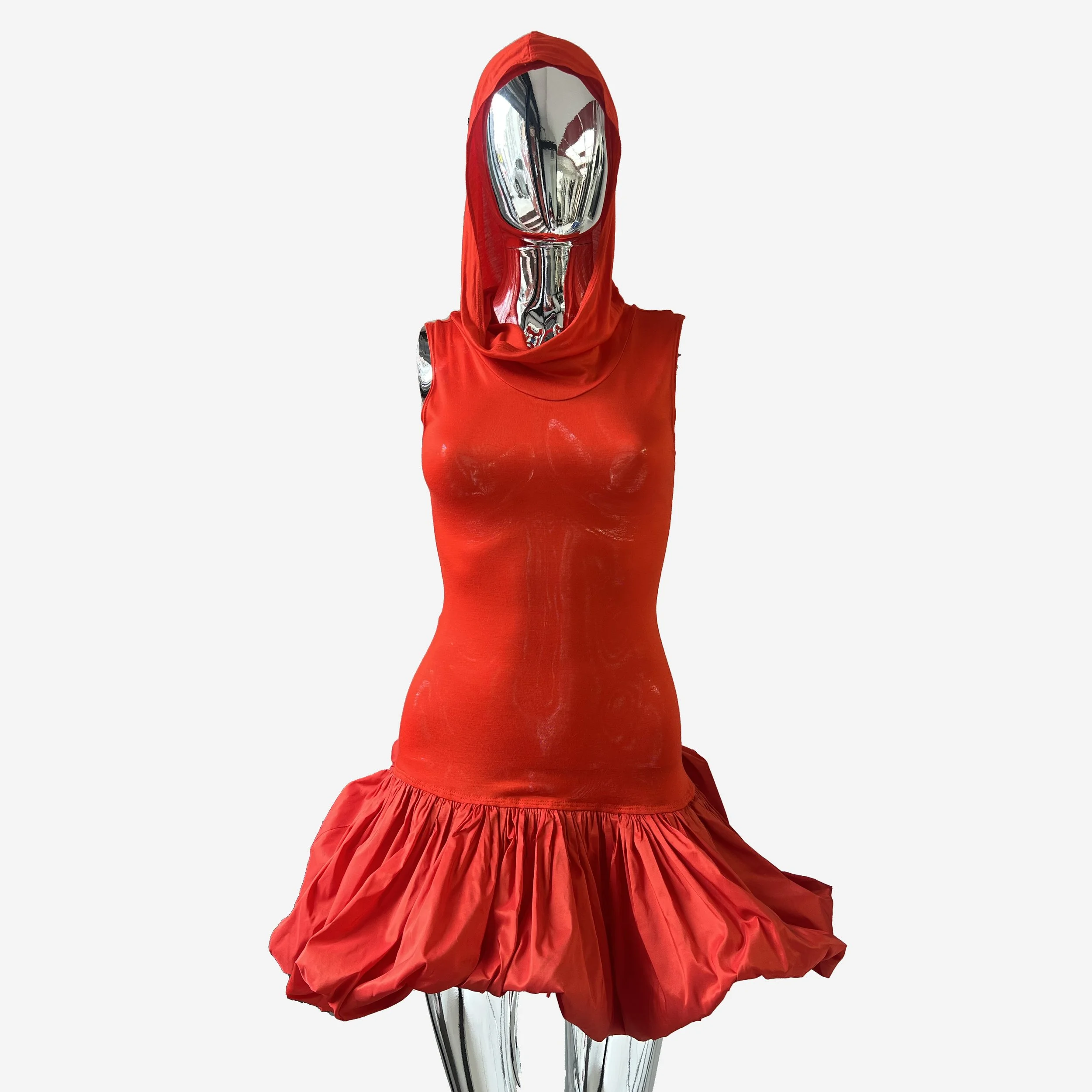 BRIAH ARTEMIS Red Hooded Dress