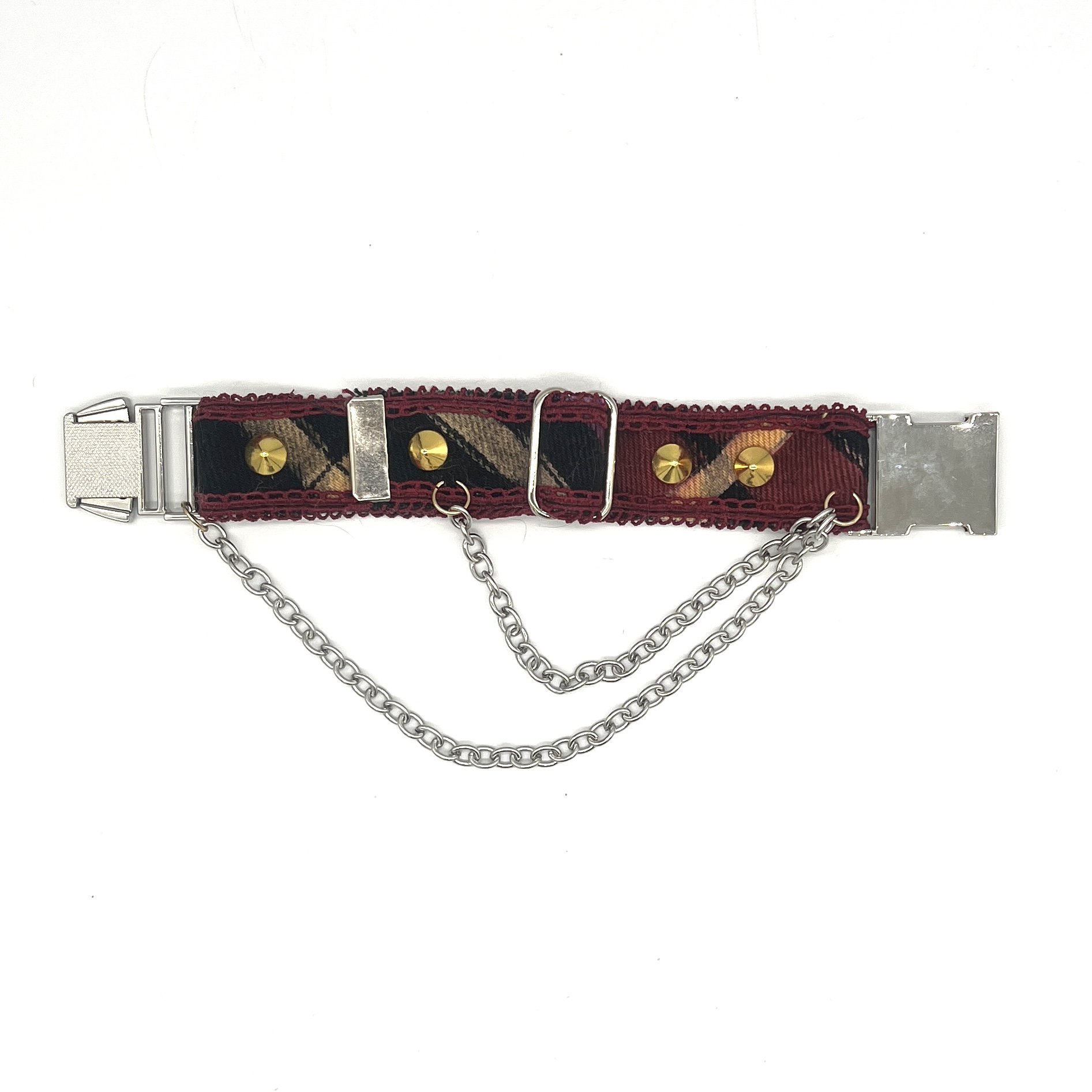 HVY WTHR Plaid Chain Cuff