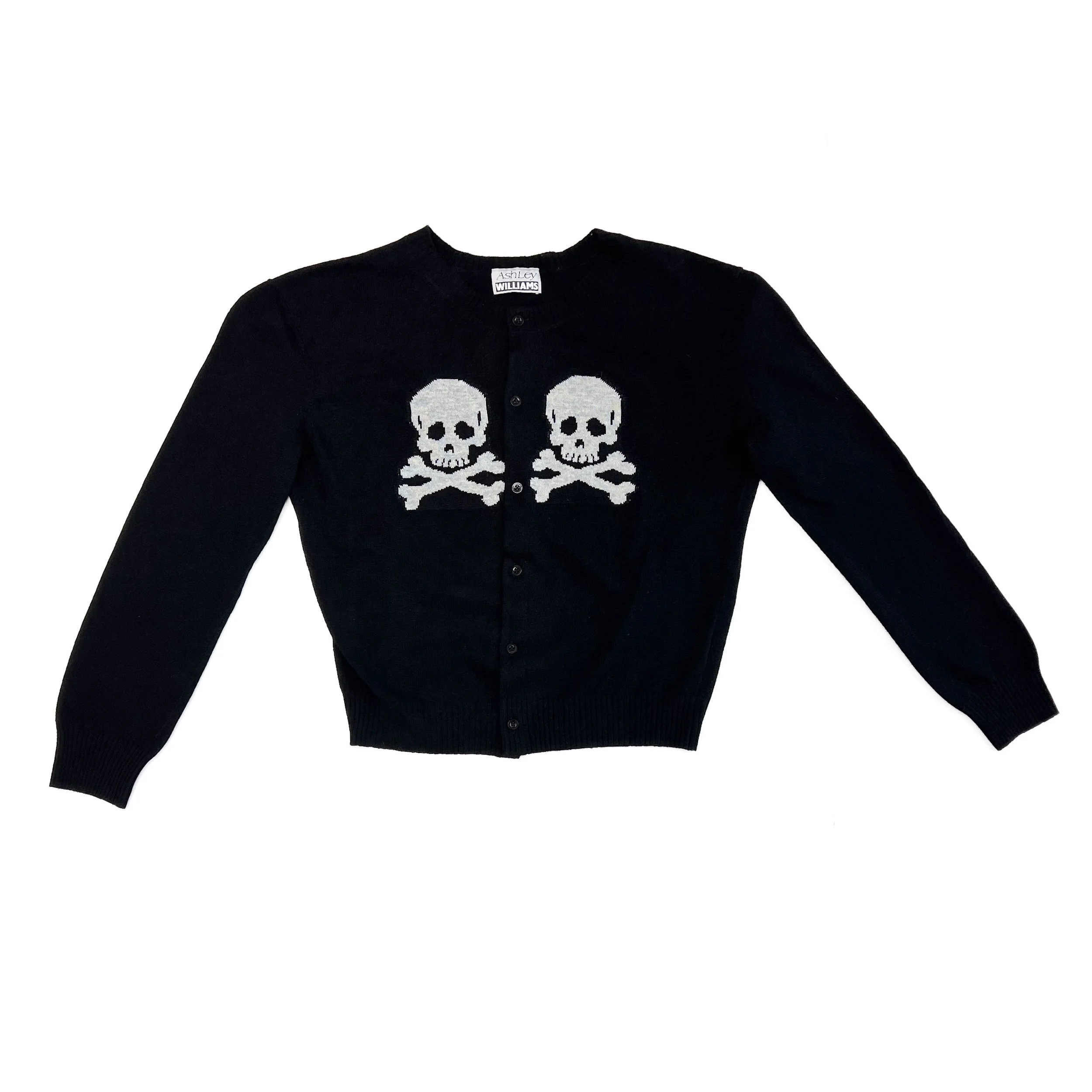 ASHLEY WILLIAMS Skull Knit Cardigan
