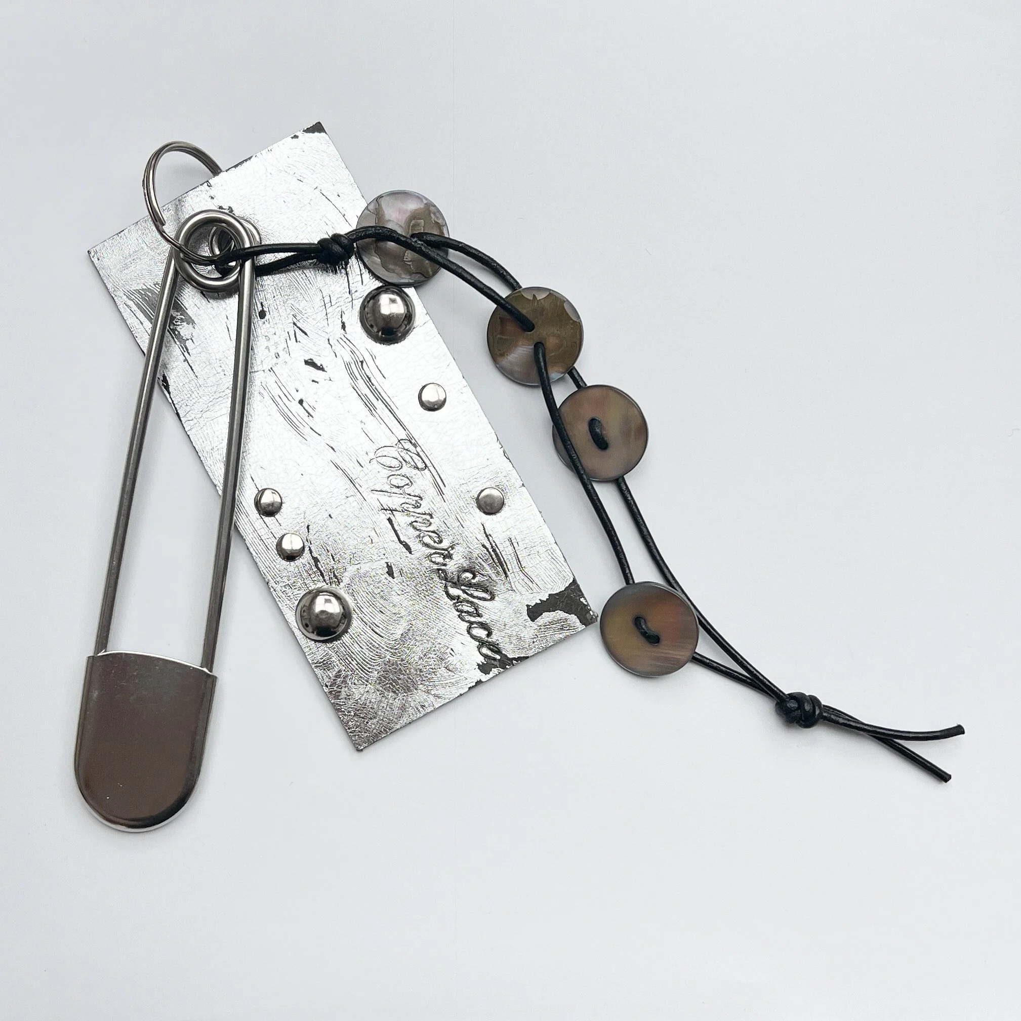 COPPER LACE Pewter Keychain