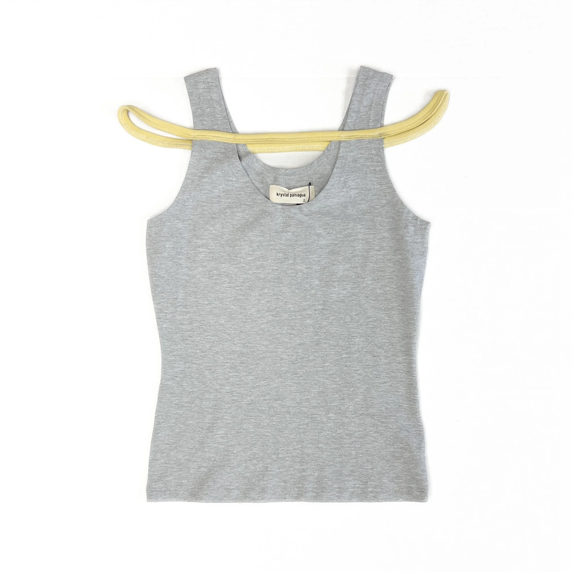 KRYSTAL PANIAGUA Grey Jersey Line Tank
