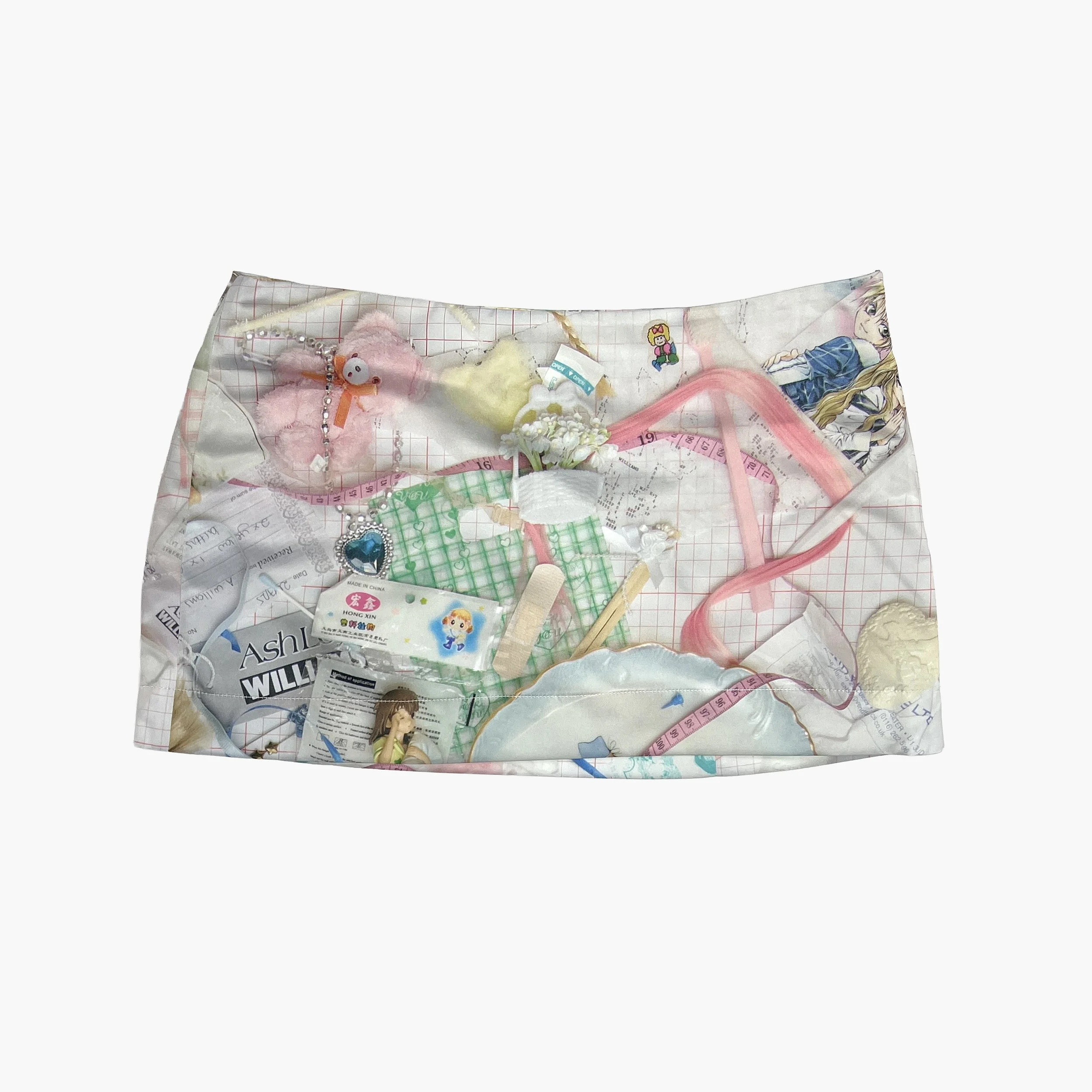 ASHLEY WILLIAMS Red Grid Treasures Skirt