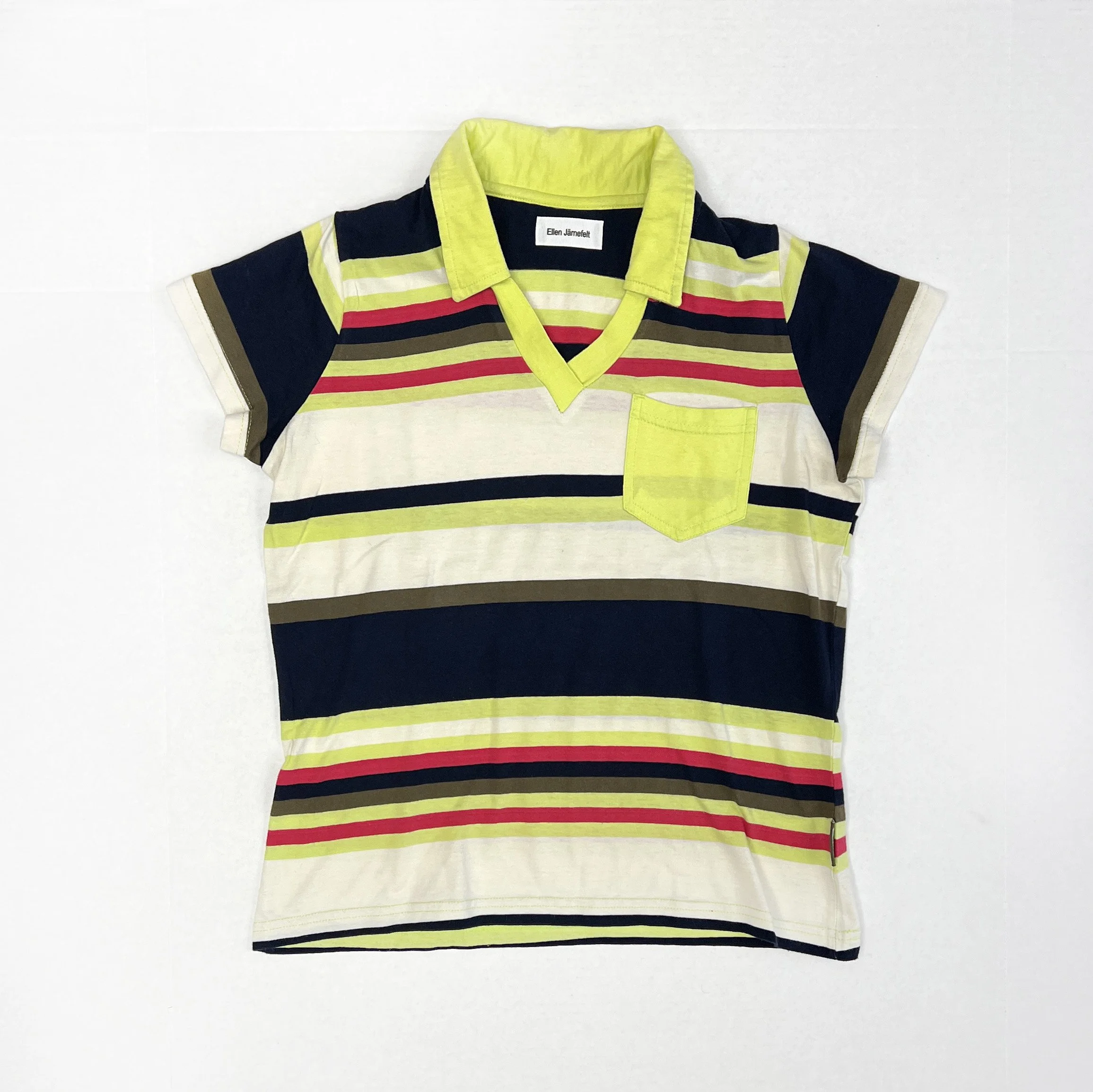 ELLEN JARNEFELT Sex Farce Striped Polo