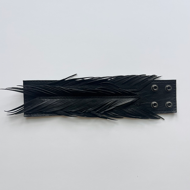 ORIENS Leather Feather Cuff