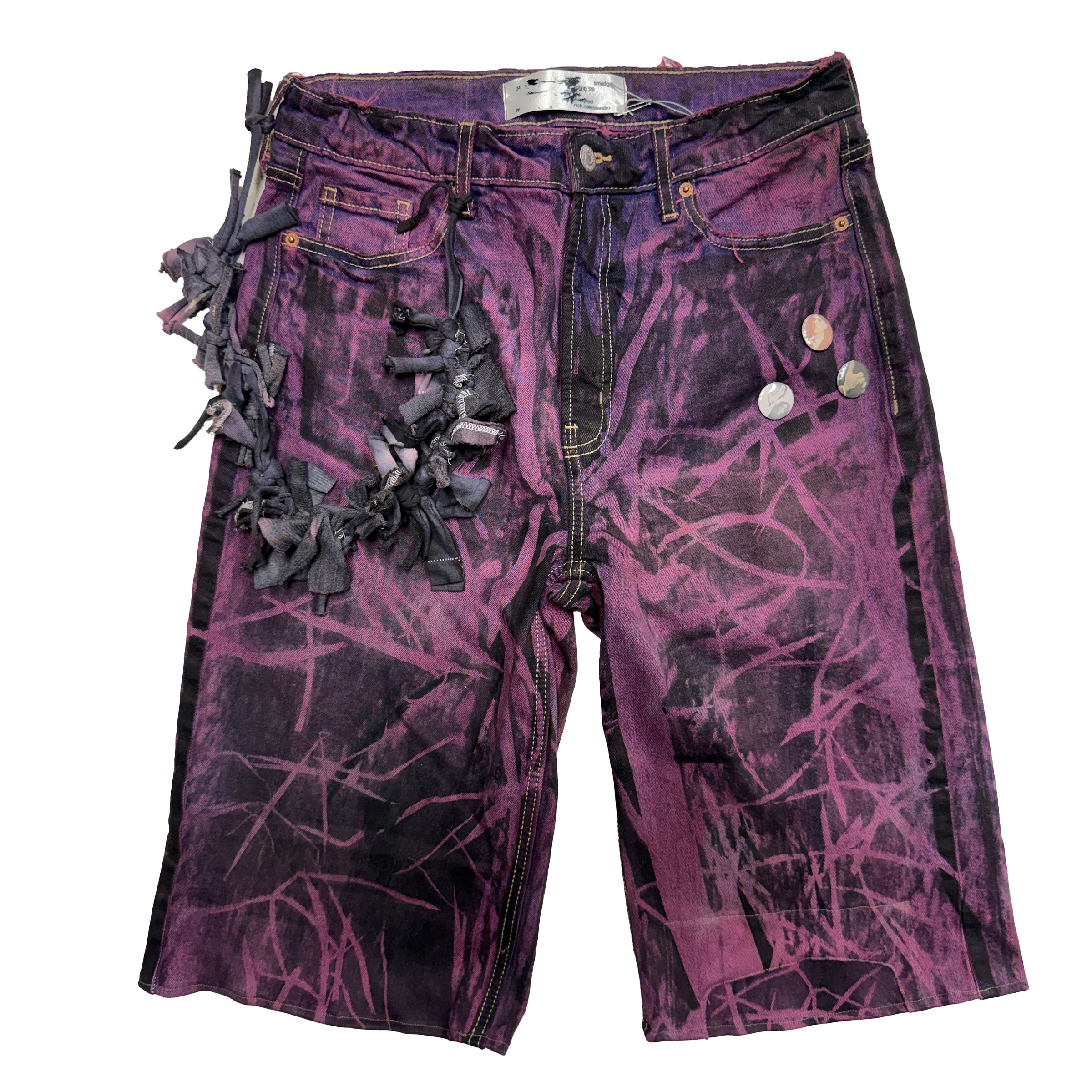 WWWYRED Grass Stained Denim Shorts